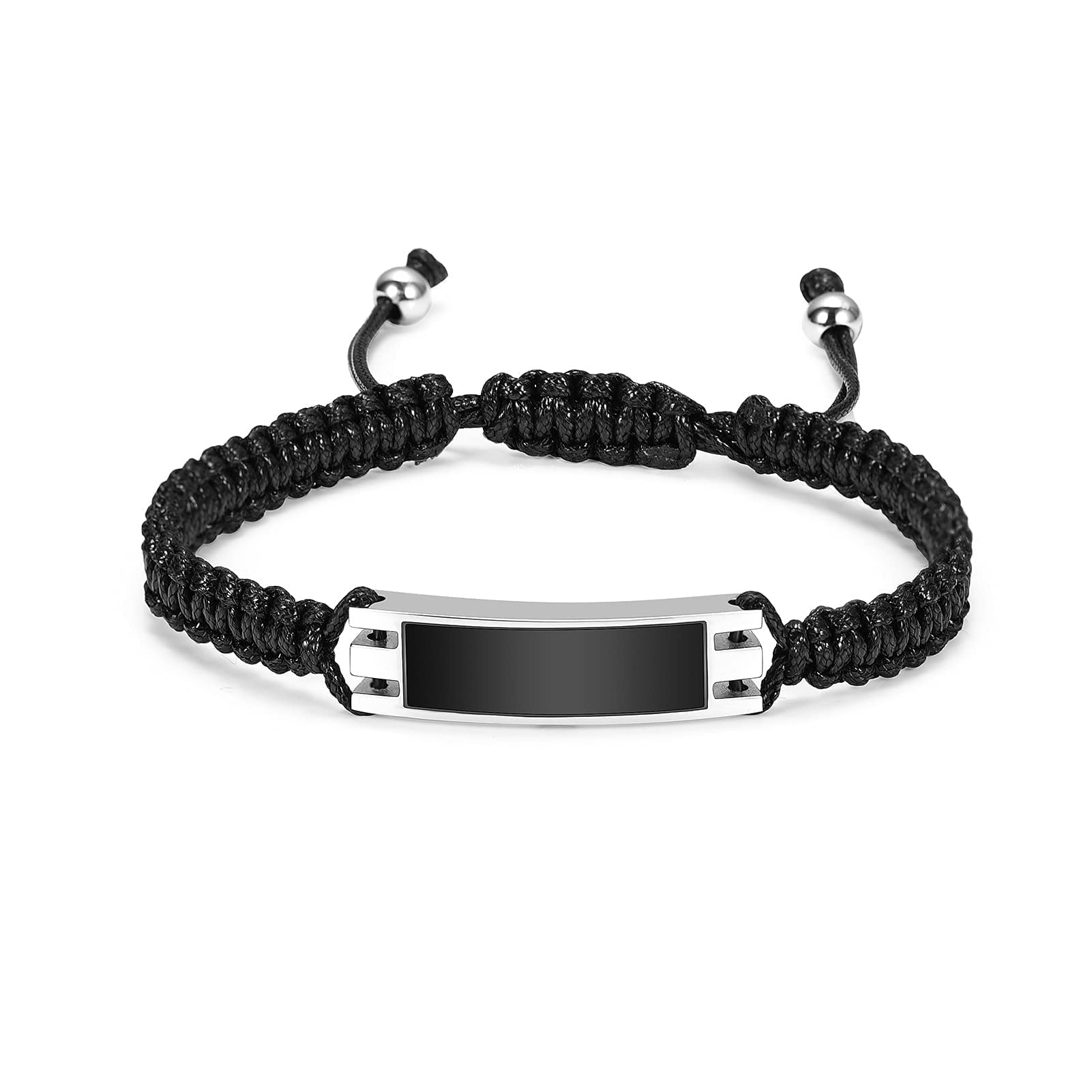 Stainless Steel Cremation Jewelry Urn Bracelet for Ashes - Adjustable Memorial Bracelet for Women & Men with Braided Cord - Perfect for Keeping Loved Ones Close During Grieving & Special Occasions