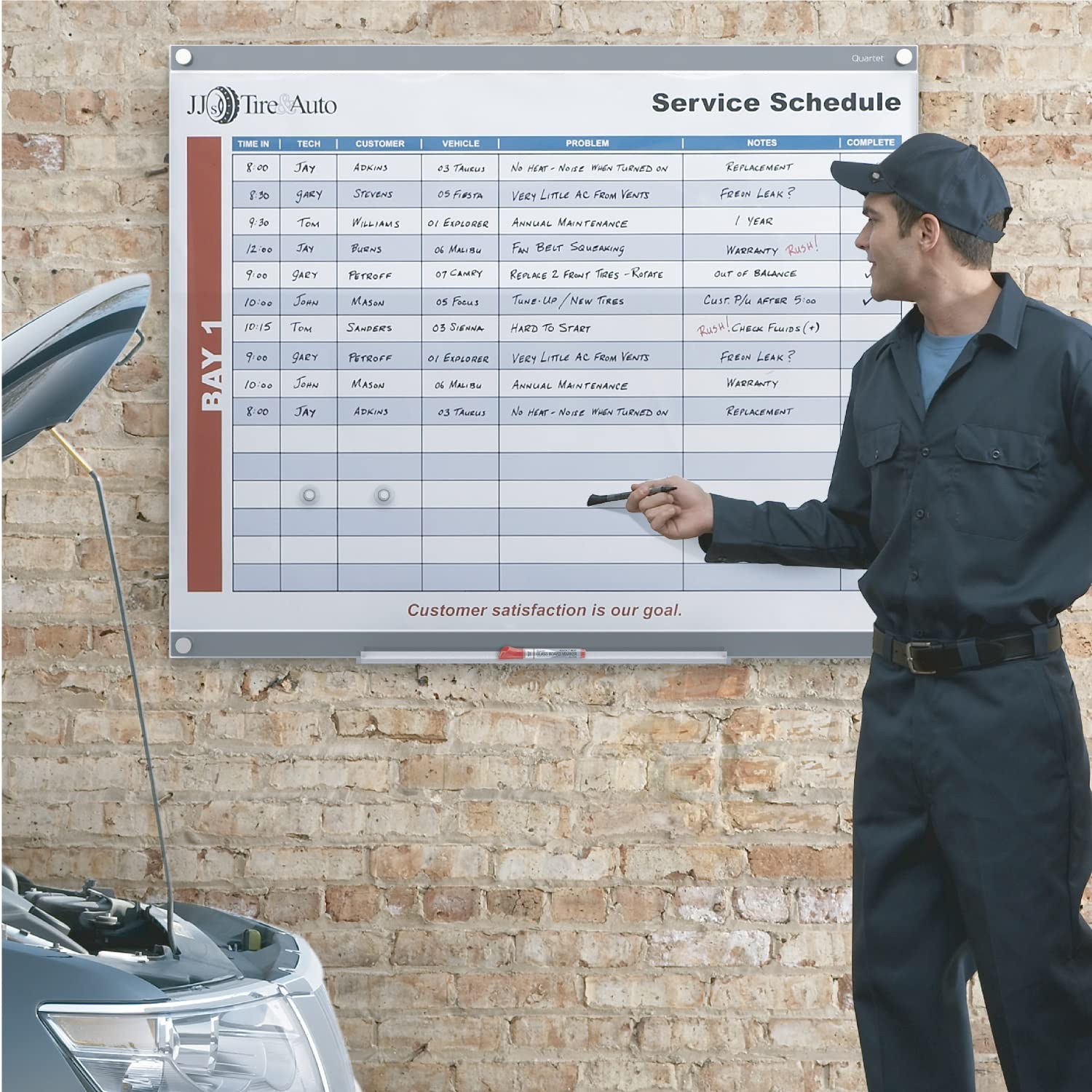 Quartet 3' x 2' Magnetic Glass Whiteboard - Dry Erase Board with Customizable Templates & Infinity White Surface (GI3624) - Perfect for Office Meetings, Classroom Teaching, and Home Organization
