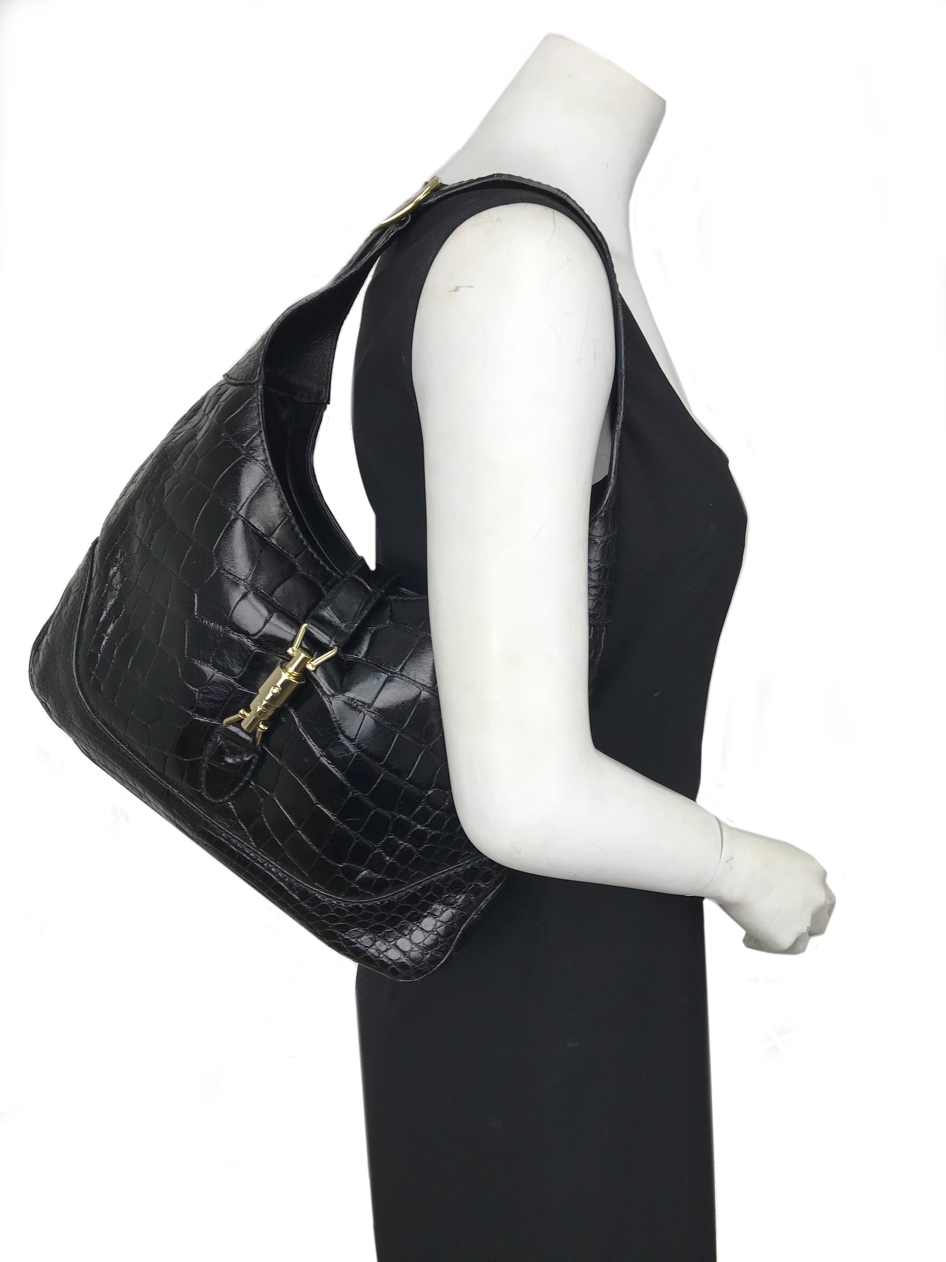 Gucci Jackie O Crocodile Leather Hobo Handbag for Women - Luxury Designer Tote for Work, Travel & Everyday Use
