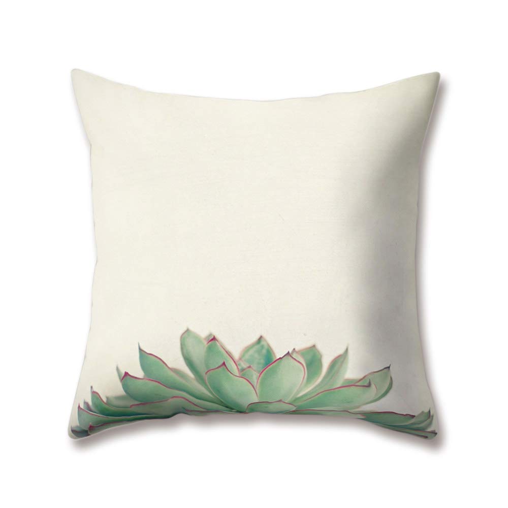 **Soft Plush Green Cushion Covers - Nordic Minimalist Style Succulent & Cactus Print (18x18/45x45cm) - Double-Sided Decorative Throw Pillow Cases for Sofa, Bed & Home Decor - Perfect for Living Room, Bedroom & Office**