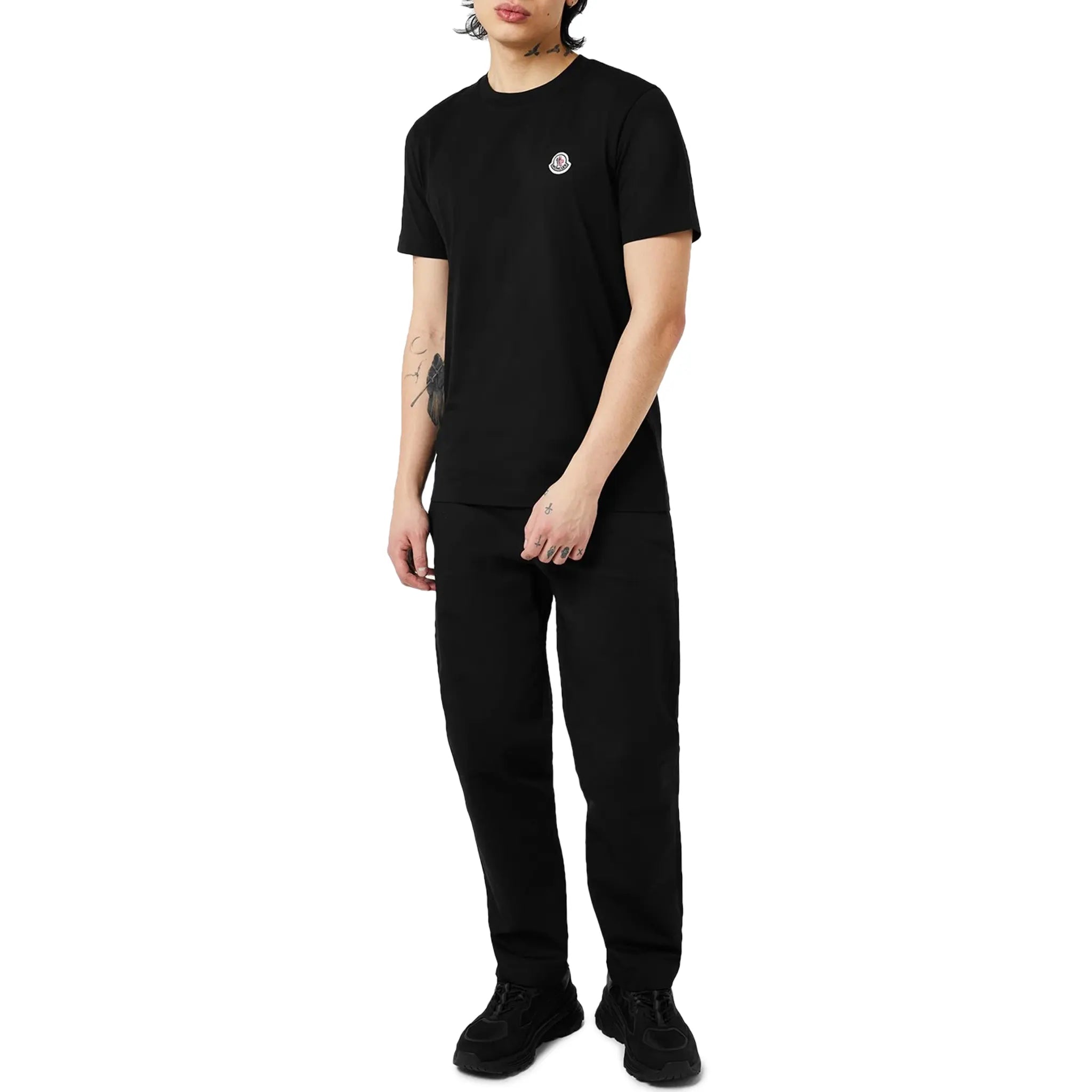 Moncler 3 Pack Black T-Shirts for Men - Premium Cotton Crew Neck Tees - Casual Wear, Layering & Everyday Outfits