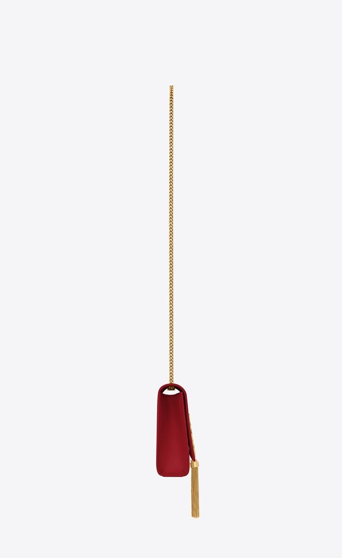 Saint Laurent Medium Kate Tassel Chain Bag in Red Crocodile Leather - Perfect for Evening Events, Parties & Luxury Fashion Accessories