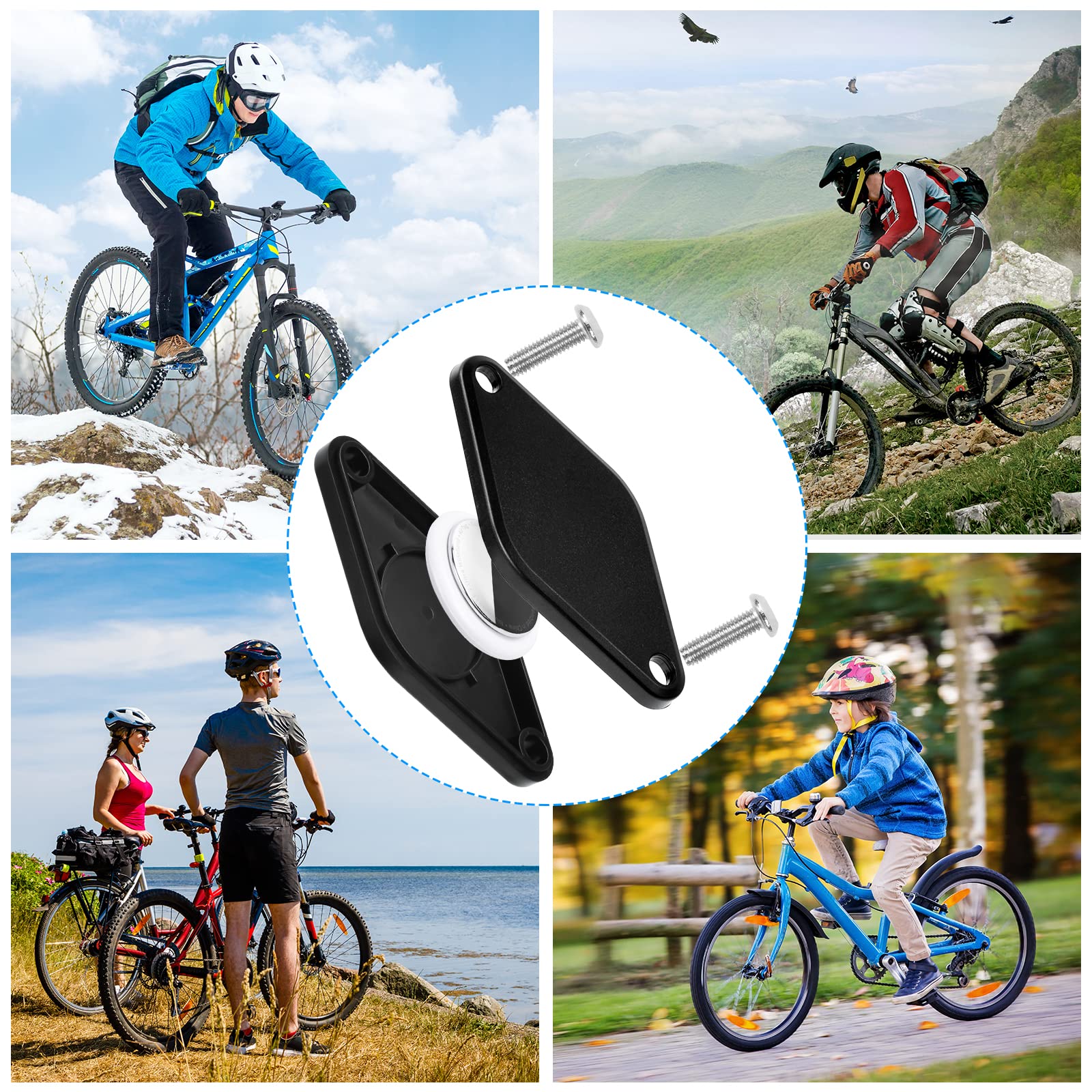 Apple AirTag Water Bottle Holder Cover - Black | Secure & Stylish Accessory for Gym, Hiking & Travel