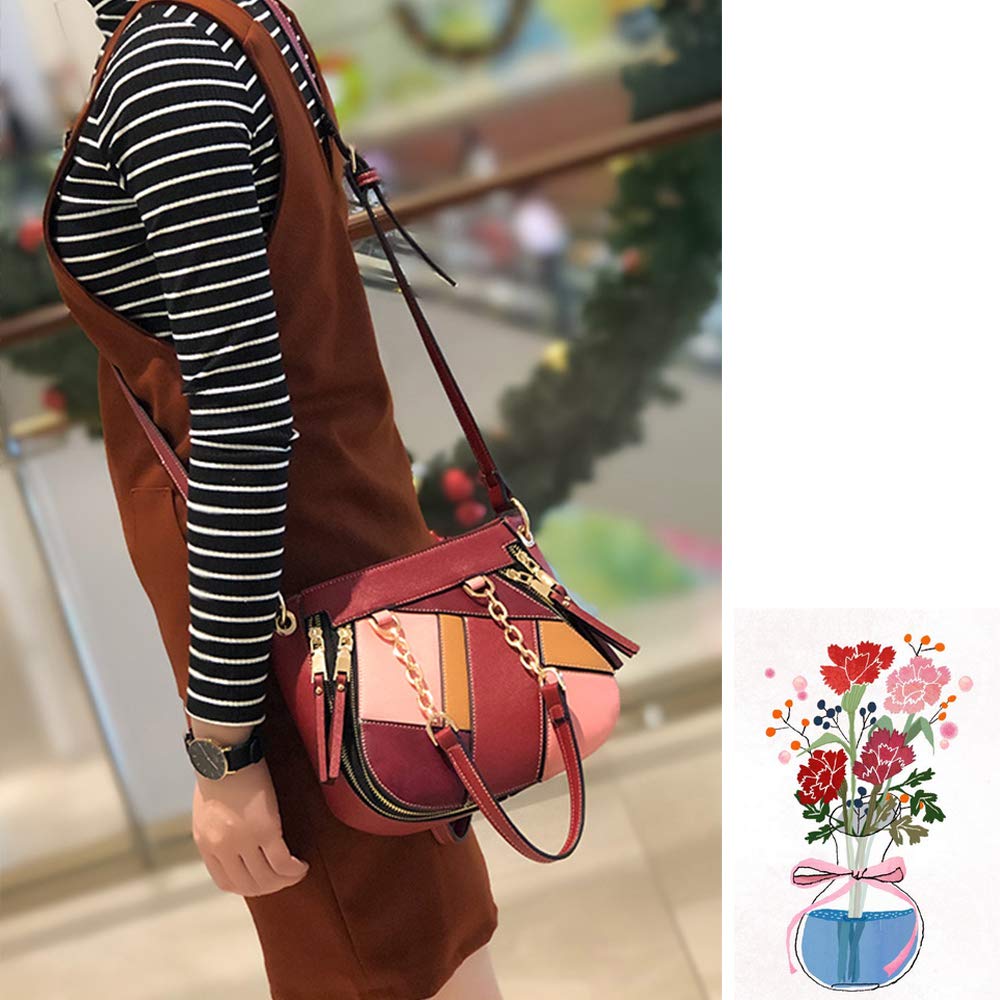 Chikencall Women's Leather Tote Shoulder Bag - Stylish Stitched Satchel Purse with Top Handle for Work, Travel & Daily Use | Ladies Fashion Handbag Collection