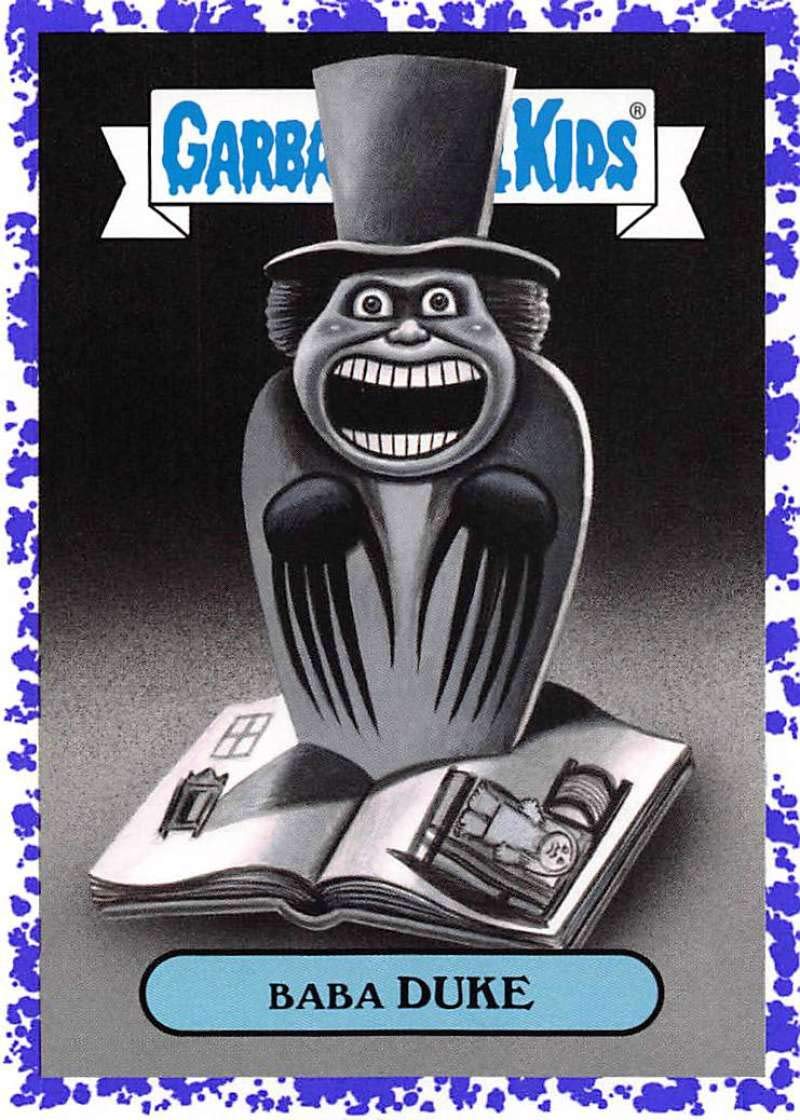 2019 Topps Garbage Pail Kids Revenge of Oh, The Horror-ible Series 2 Sticker Card - Blood Splatter Purple #4A BABA DUKE (Official GPK Collectible) - Perfect for Horror Fans, Card Collectors & Pop Culture Enthusiasts