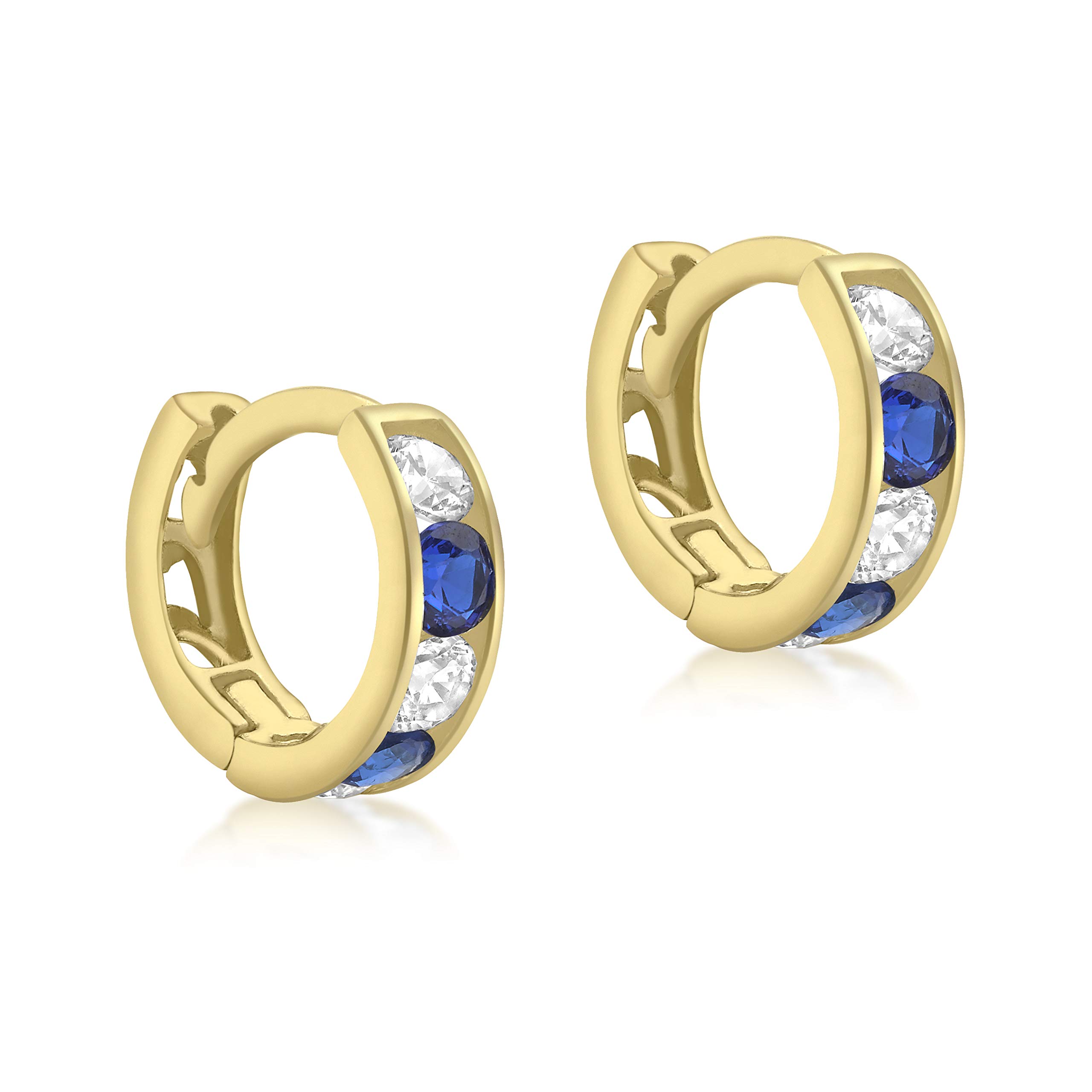 Carissima Gold 9ct Yellow Gold Cubic Zirconia 9mm Huggy Earrings for Kids - Perfect for Birthdays, Parties & Special Occasions