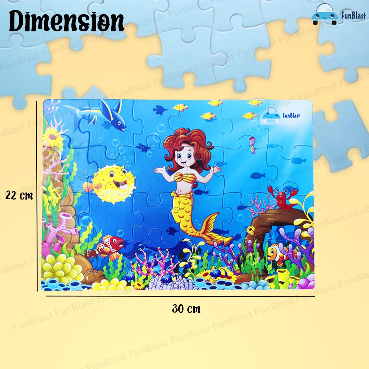 FunBlast Little Mermaid 24-Piece Jigsaw Puzzle for Kids Ages 4+ | Educational Toddler Puzzle Toy | Perfect for Birthday Gifts, Preschool Learning & Family Game Night (Multicolor)