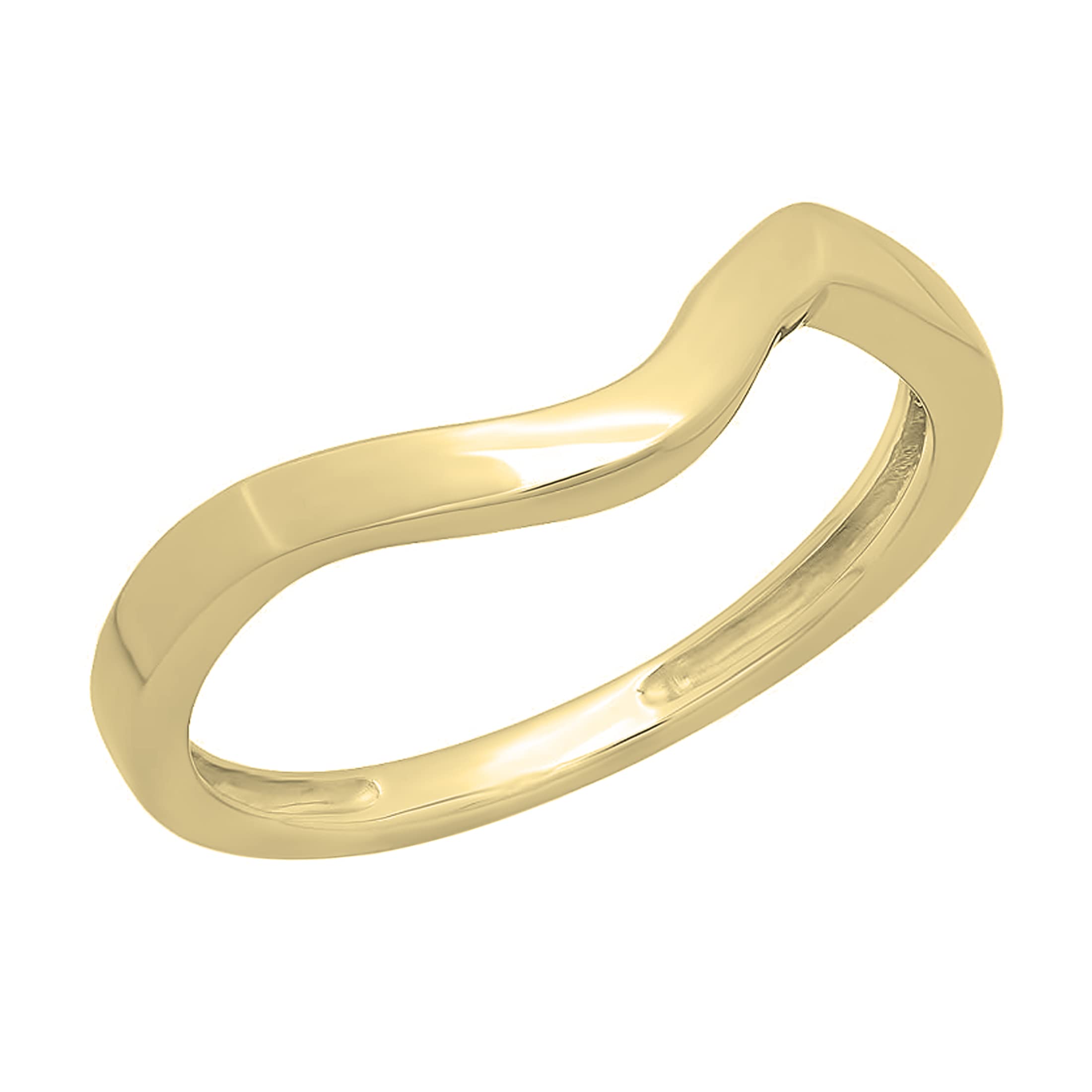 Dazzlingrock 14K Solid White Gold Women's Stackable Contour Wedding Band Ring - Anniversary Gift, Bridal Jewelry, Stackable Ring Set for Engagement, Promise or Special Occasions
