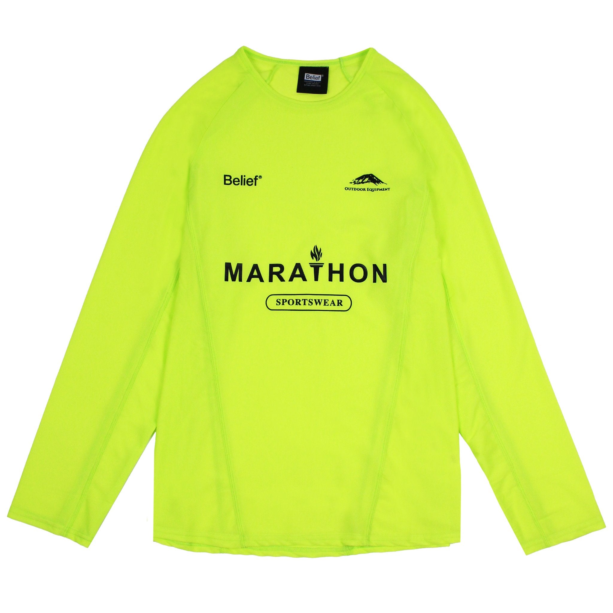 Belief NYC Marathon Running Jersey - Breathable Mesh Safety Yellow for Men & Women - Perfect for Marathons, Training & Outdoor Sports