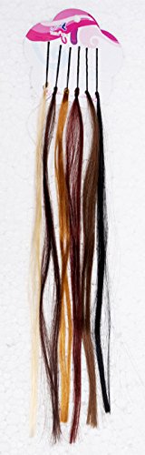 12 Black Metal Bobby Pins & 6 Party Hair Streaks Highlights Set - Hair Accessories for Women, Styling, Updos & Costume Parties (Multi-Color)
