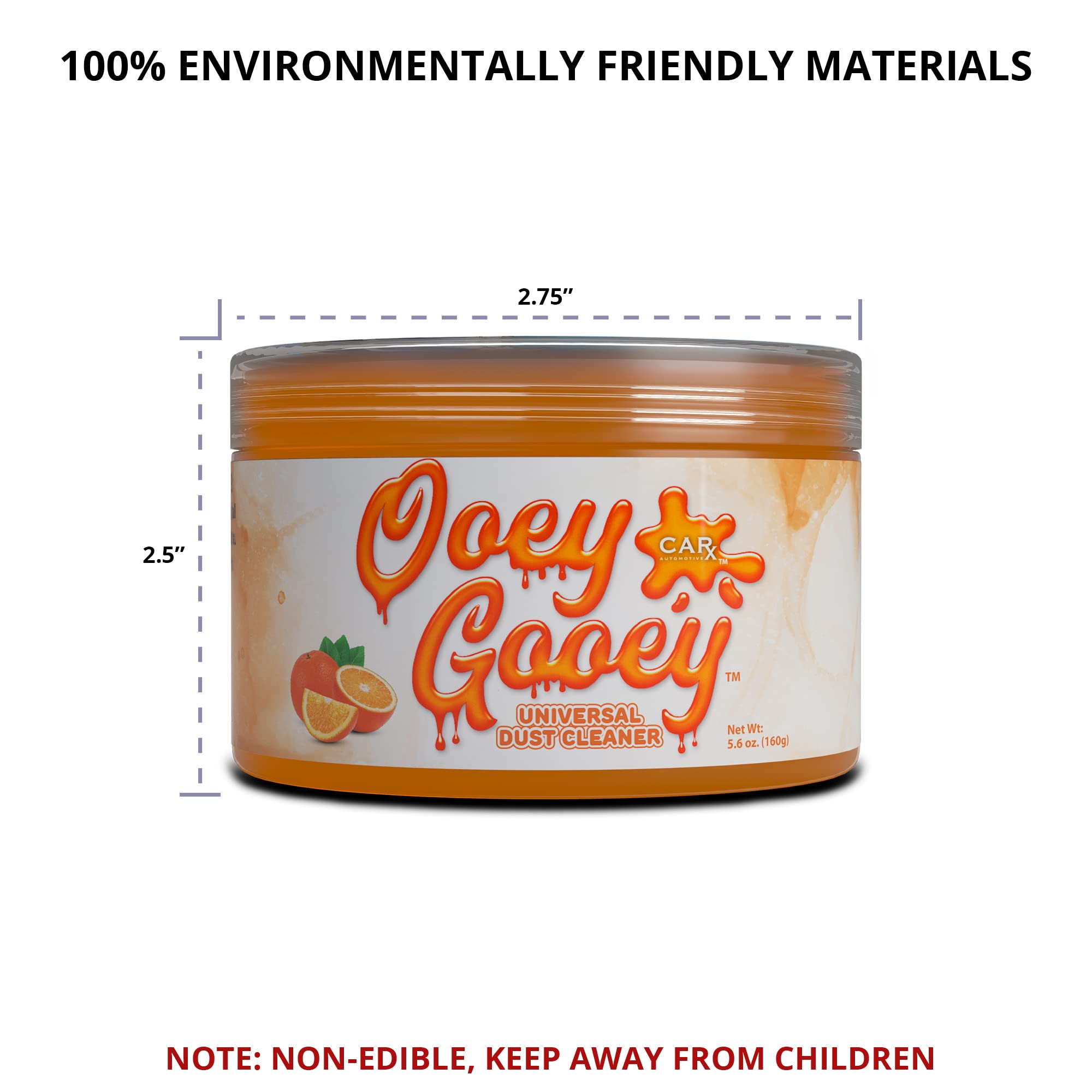 CarX Ooey Gooey Cleaning Gel for Car Interior - 5.6oz Auto Detailing Putty for Keyboards, Vents & Hard-to-Reach Areas (Orange) | Ideal for Cars, Computers & Electronics Cleaning