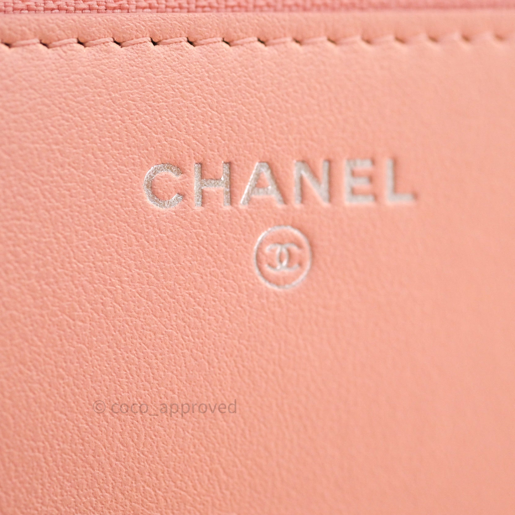 Chanel Chevron Wallet on Chain WOC Rose Gold Caviar Leather with Silver Hardware - Perfect for Evening Events & Luxury Fashion Accessories