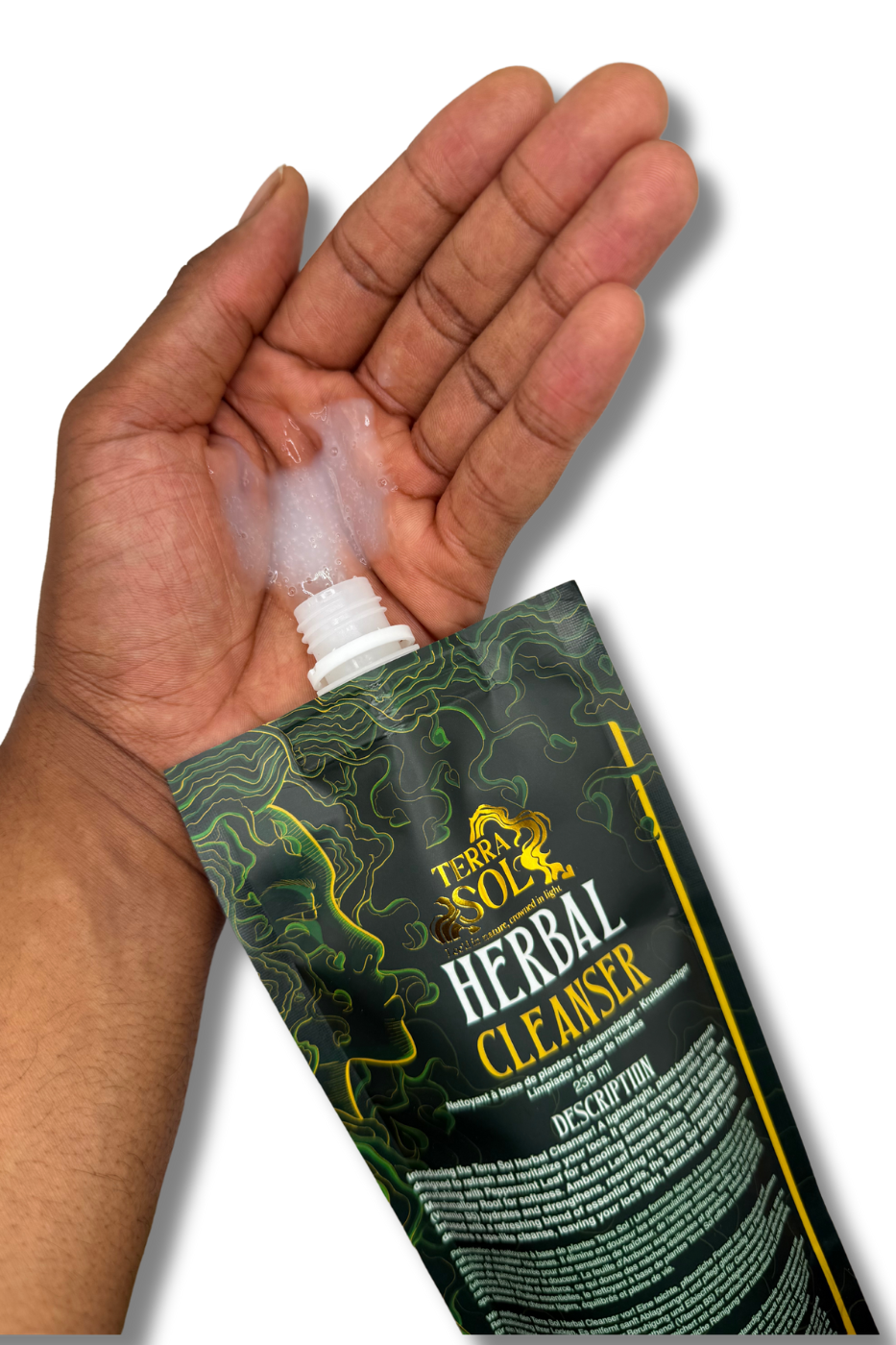 TerraSol Herbal Cleanser - Natural Face Wash for Acne & Sensitive Skin | Organic Botanical Ingredients | Daily Skincare Routine & Travel-Friendly