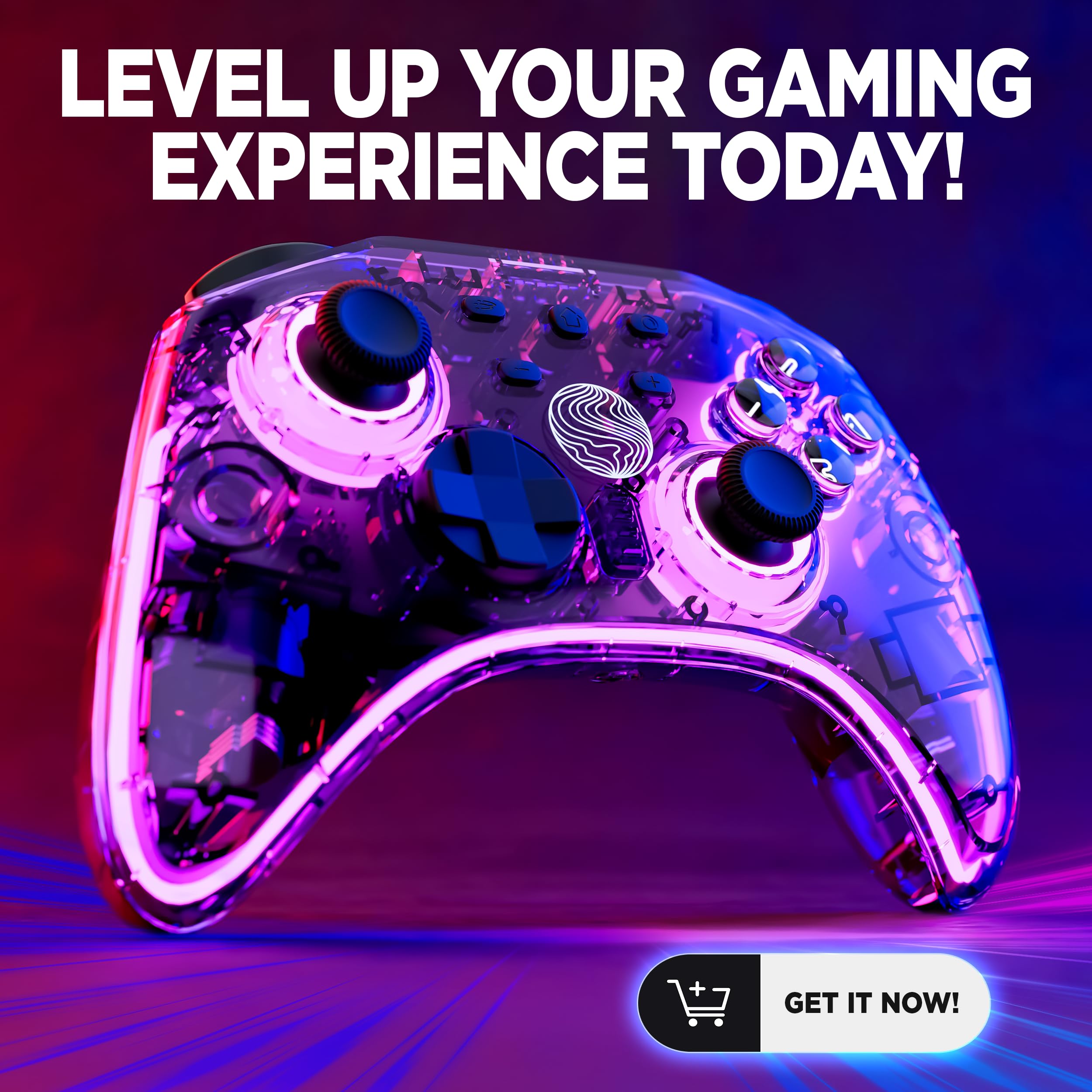 Wireless Pro Controller for Nintendo Switch/Switch OLED/PC - Neptune AfterBurner with Dual Vibration, RGB Lighting, Motion Control & Turbo Function | Gaming Accessories for Switch Consoles - Perfect for Competitive Gaming & Long Play Sessions (Cosmic Purple)
