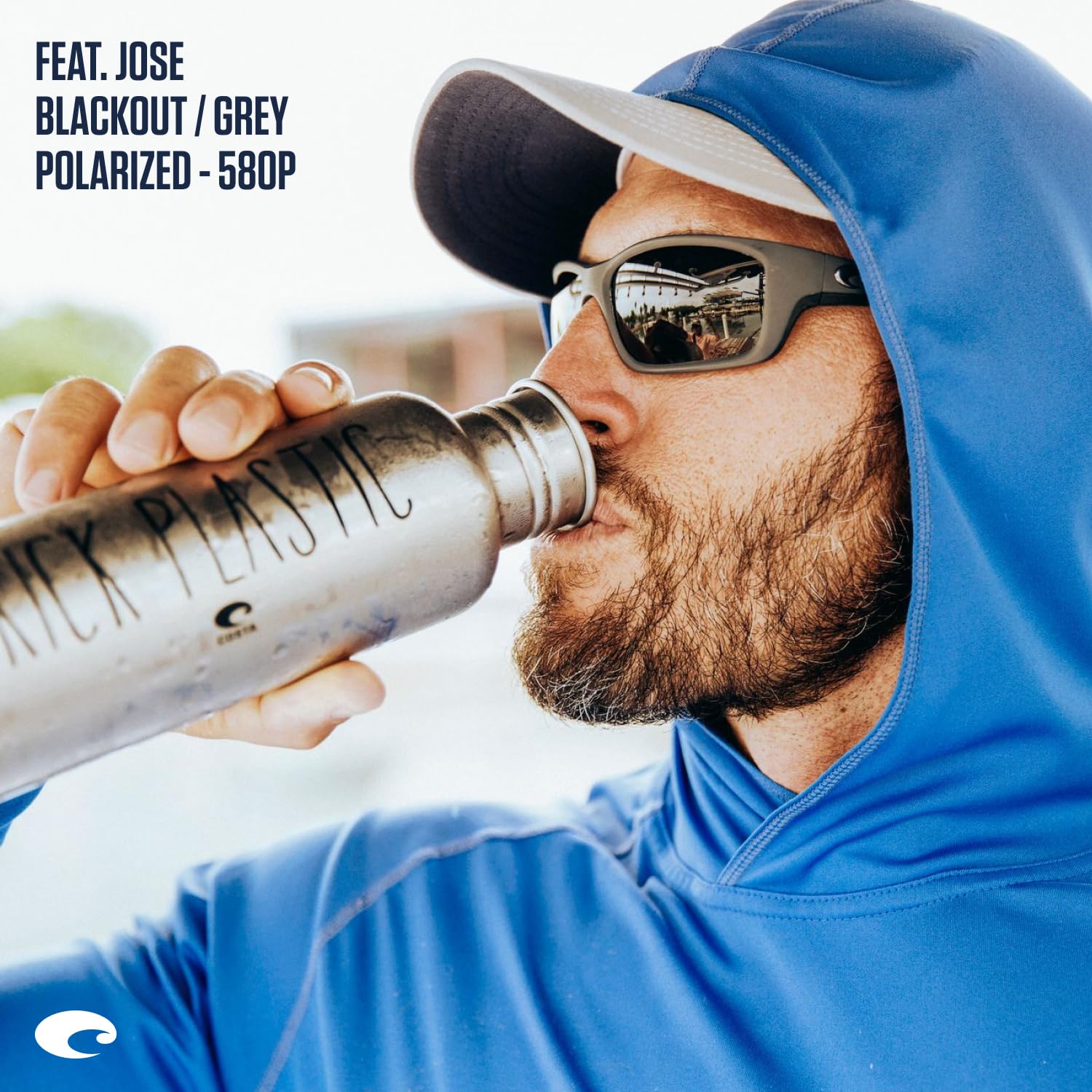 Costa Del Mar Men's Jose Rectangular Polarized Sunglasses - UV Protection, Durable Frame - Perfect for Fishing, Driving & Outdoor Activities