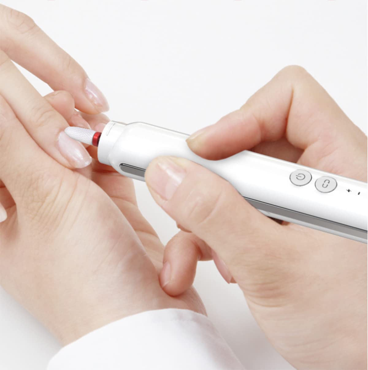Professional Electric Nail Drill Kit - Cordless Nail File Machine with Bits for Acrylic & Gel Nails | Portable Manicure Pedicure Set (M1-White) | Perfect for Salon & Home Nail Care