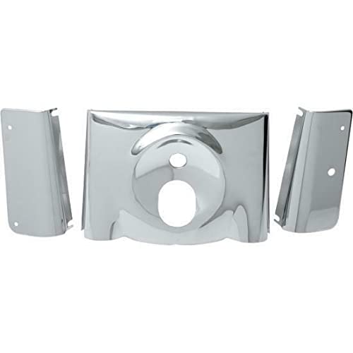 3-Piece Chrome Fork Tins - Ribbed Motorcycle Accessories (DS-222910) for Harley Davidson, Custom Bike & Vintage Restoration Projects