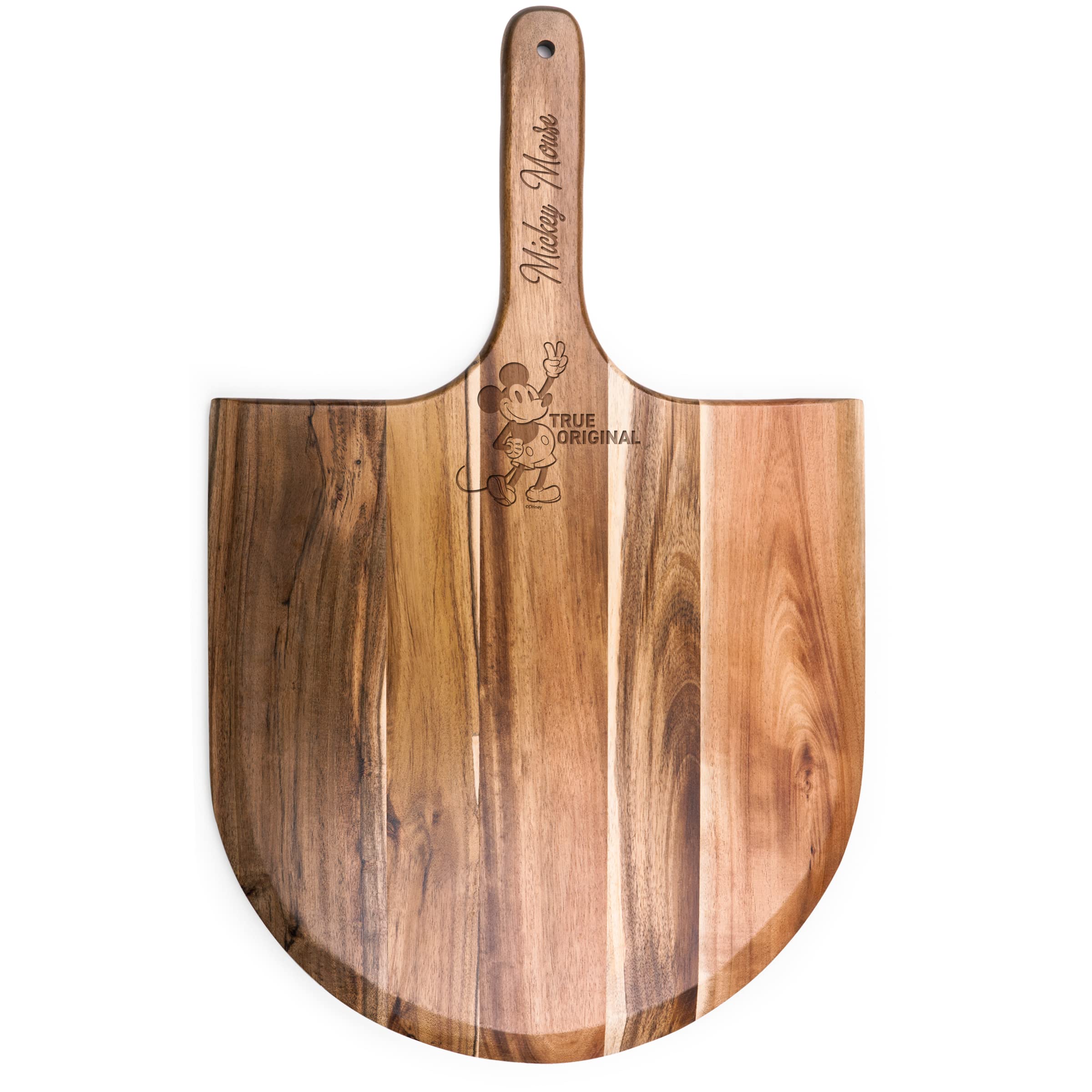 Disney Mickey Mouse Acacia Wood Pizza Peel - Premium Pizza Paddle & Bread Board for Baking, Serving - Perfect for Home Kitchen, Outdoor BBQ, and Pizza Parties (Parawood)