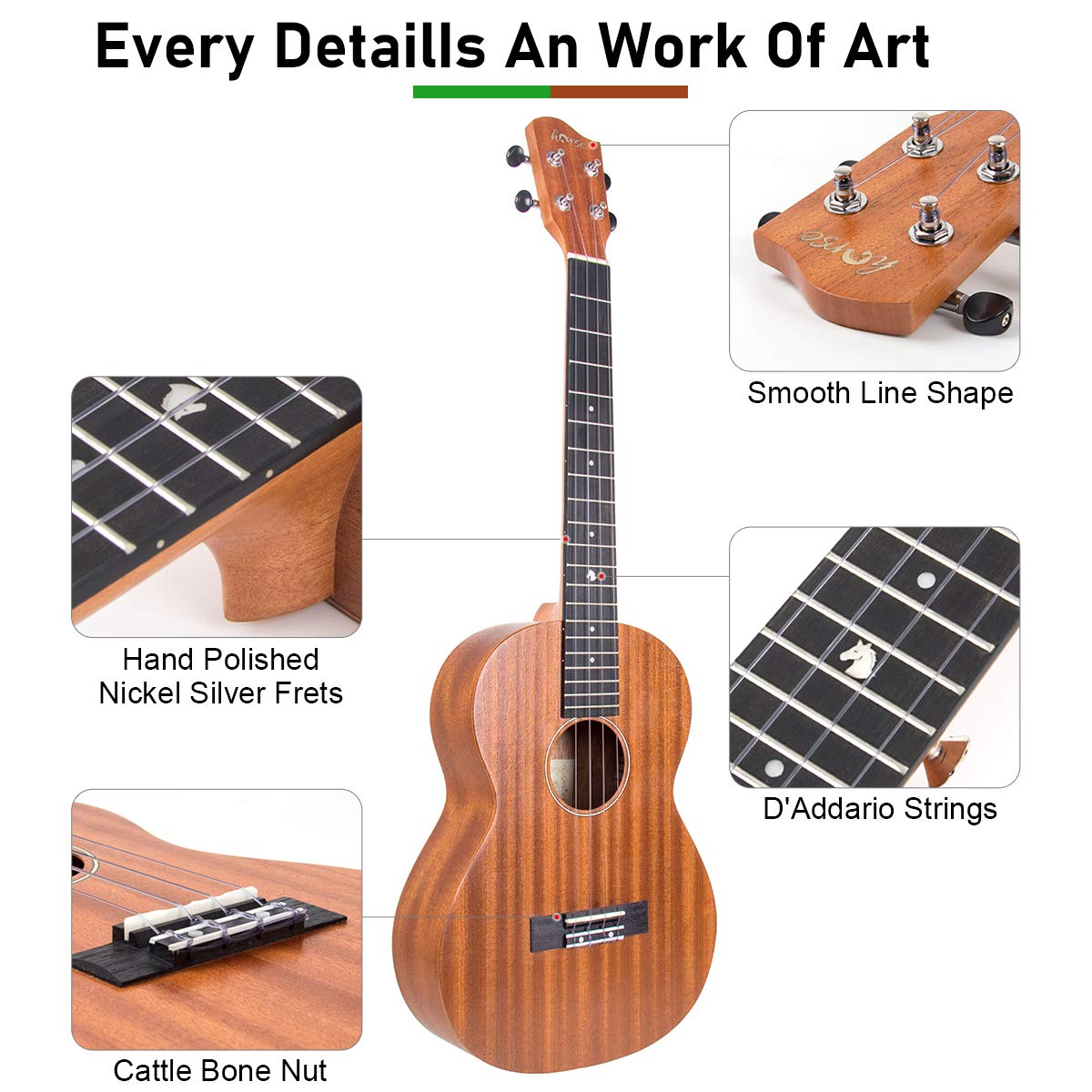 30 Inch Professional Baritone Ukulele for Adults - Premium Hawaiian Guitar with Gig Bag, Strap & OEM Strings - Perfect for Beginners, Performances & Travel - Yukelele, Ukelele, Ukalalee