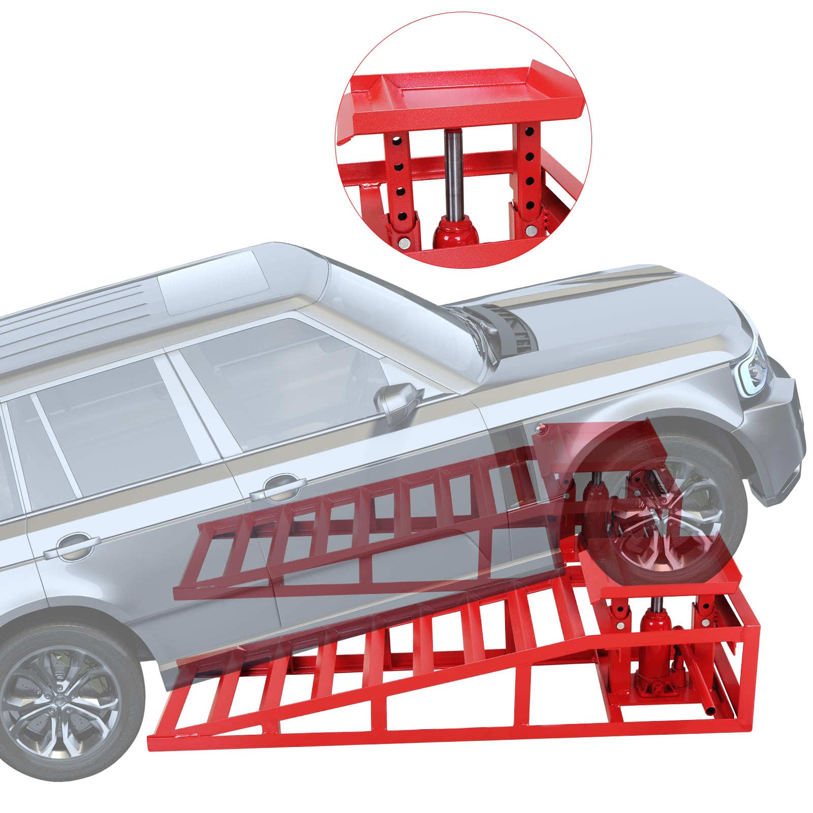 5T 10000lbs Hydraulic Car Ramps for Auto, Truck & Trailer - Heavy Duty Vehicle Service Ramps for Garage Repair & Maintenance | Perfect for DIY Car Lifts, Oil Changes & Underbody Work