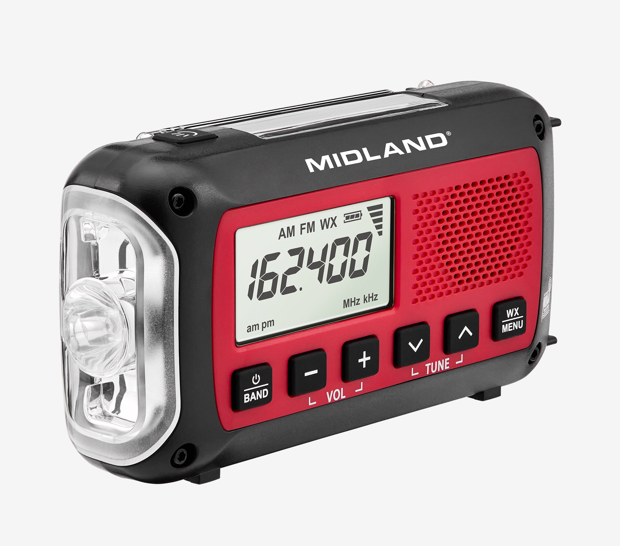ER40 Portable Emergency Weather Alert Crank Radio - NOAA Weather Radio with AM/FM, Solar Power & USB Charger - Perfect for Camping, Hiking & Power Outages