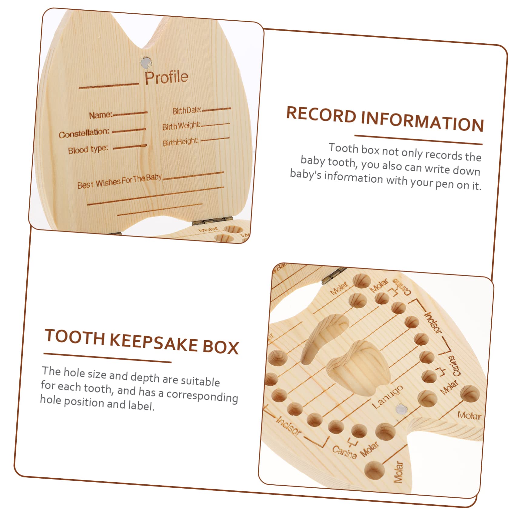 HEMOTON Portable Teeth Storage Box - Wooden Keepsake Organizer for Kids, Baby Teeth Saver & Pill Box - Perfect for Baby Teeth Collection, Travel & Memory Preservation