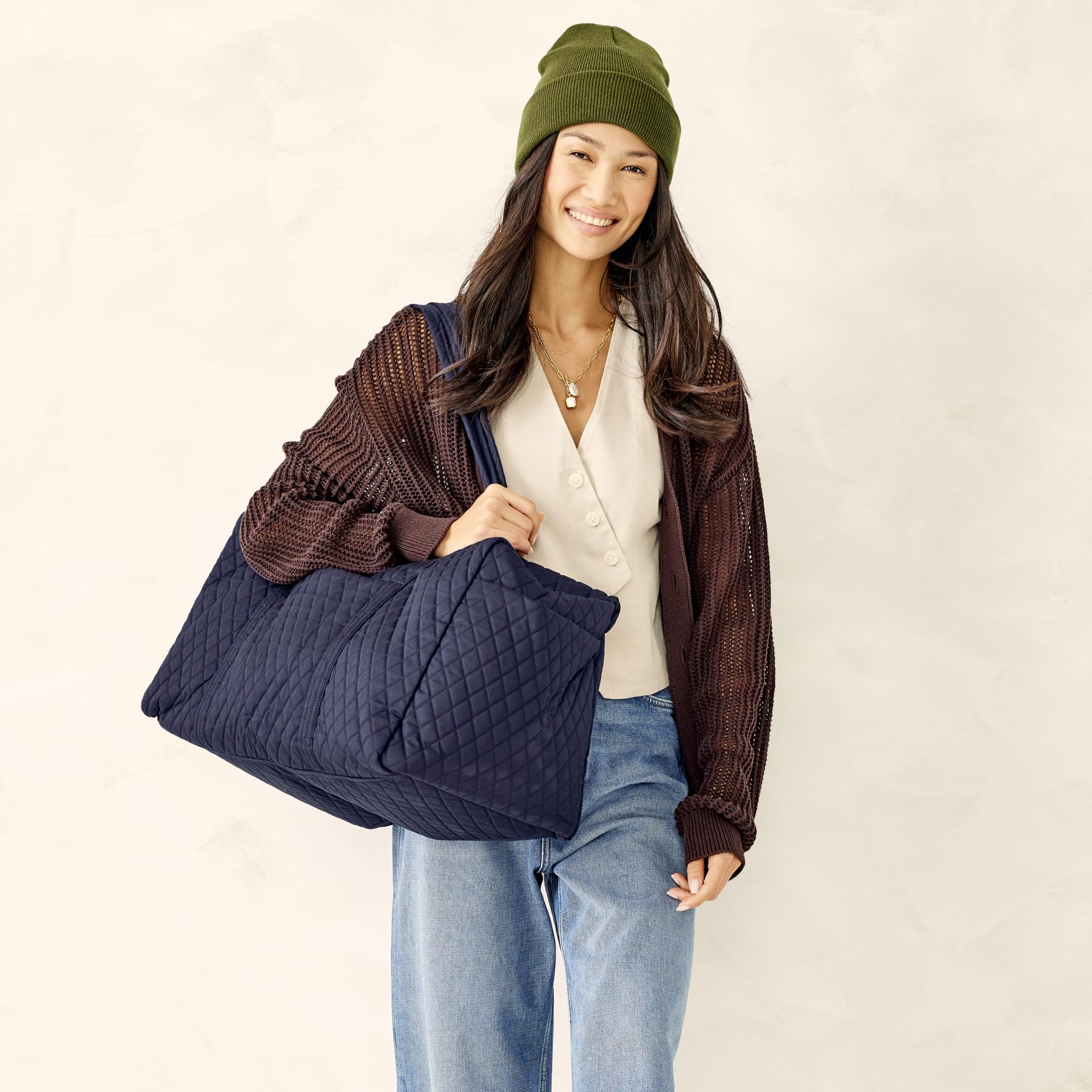 Vera Bradley Women's Large Cotton Original Duffel Bag for Travel, Gym, Weekend Getaways & Overnight Trips | Premium Quality Carry-On Luggage