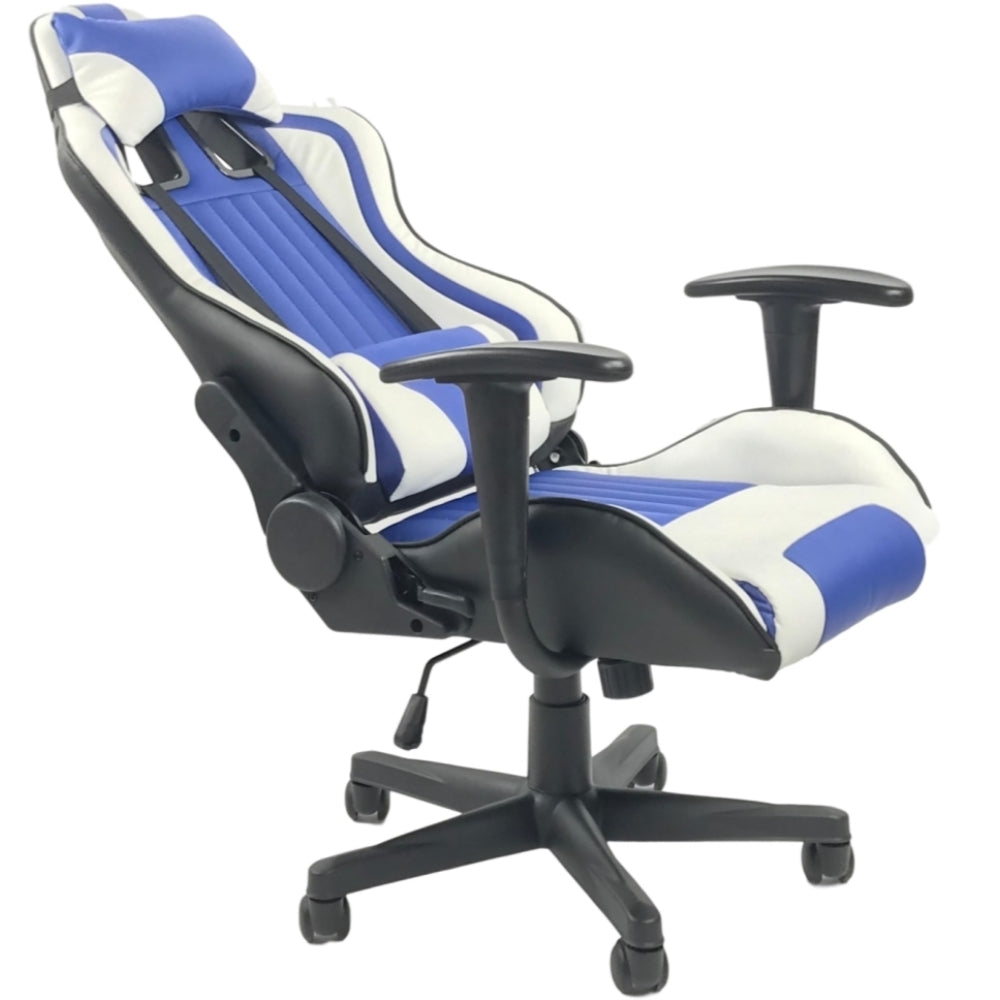 TITAN X SERIES 1063 Ergonomic Gaming Chair - Blue & White, High Back Racing Style with Lumbar Support for PC, Office, and Esports Gamers