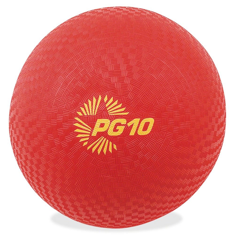 Champion Sports 10 Inch Playground Ball - Red Rubber Bounce Ball for Kids, School, Gym & Outdoor Games - Perfect for Dodgeball, Kickball & Recess Activities