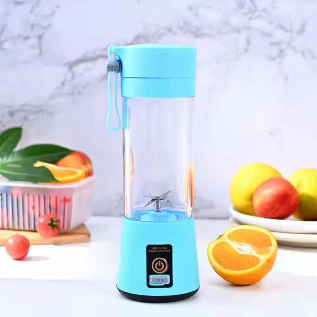 Portable USB Rechargeable Blender for Protein Shakes & Smoothies - 6 Stainless Steel Blades Personal Blender for Office, Gym, Travel & On-the-Go (Blue) - Perfect for Post-Workout, Healthy Snacks & Outdoor Adventures