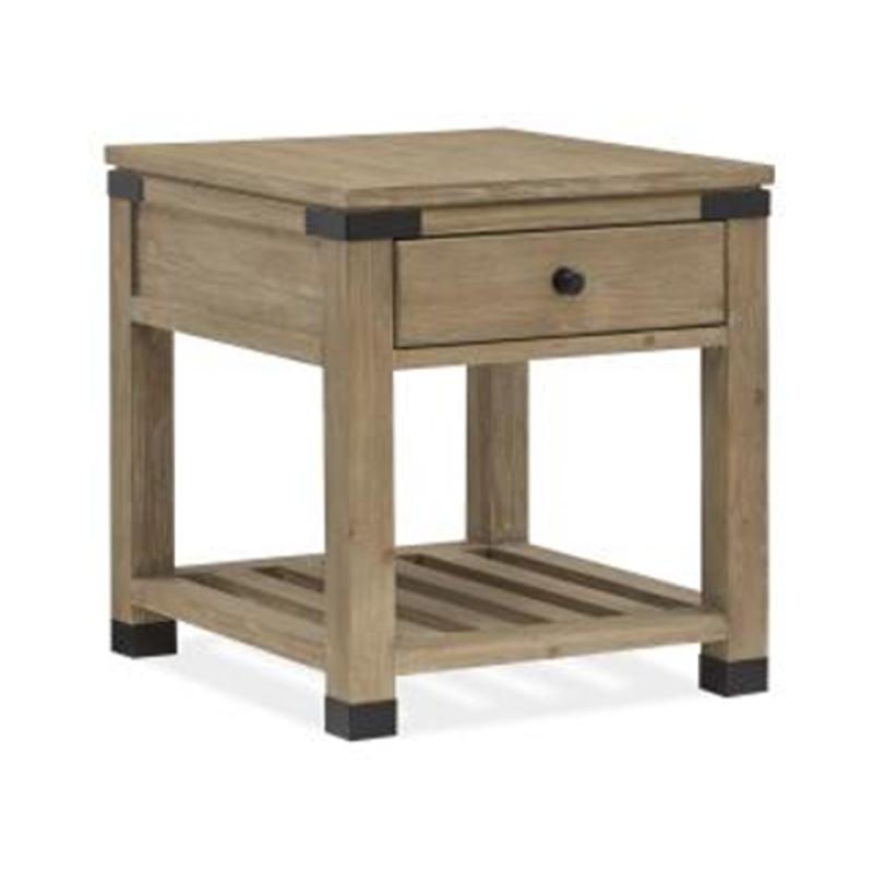 Wire Brushed End Tables Set of 2 - Rustic Nightstands for Bedroom, Living Room & Office - Distressed Wood Side Tables with Metal Legs (Floor Display Models)