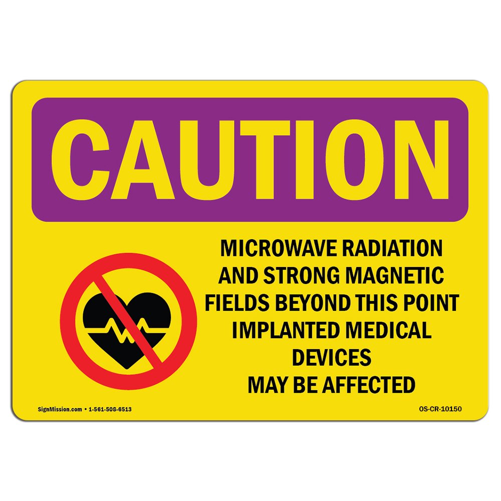 OSHA Radiation Warning Sign - Microwave & Strong Radiation Symbol | Durable Safety Decal for Business, Warehouse & Work Site | Made in USA | Perfect for Industrial Facilities & Hazardous Areas
