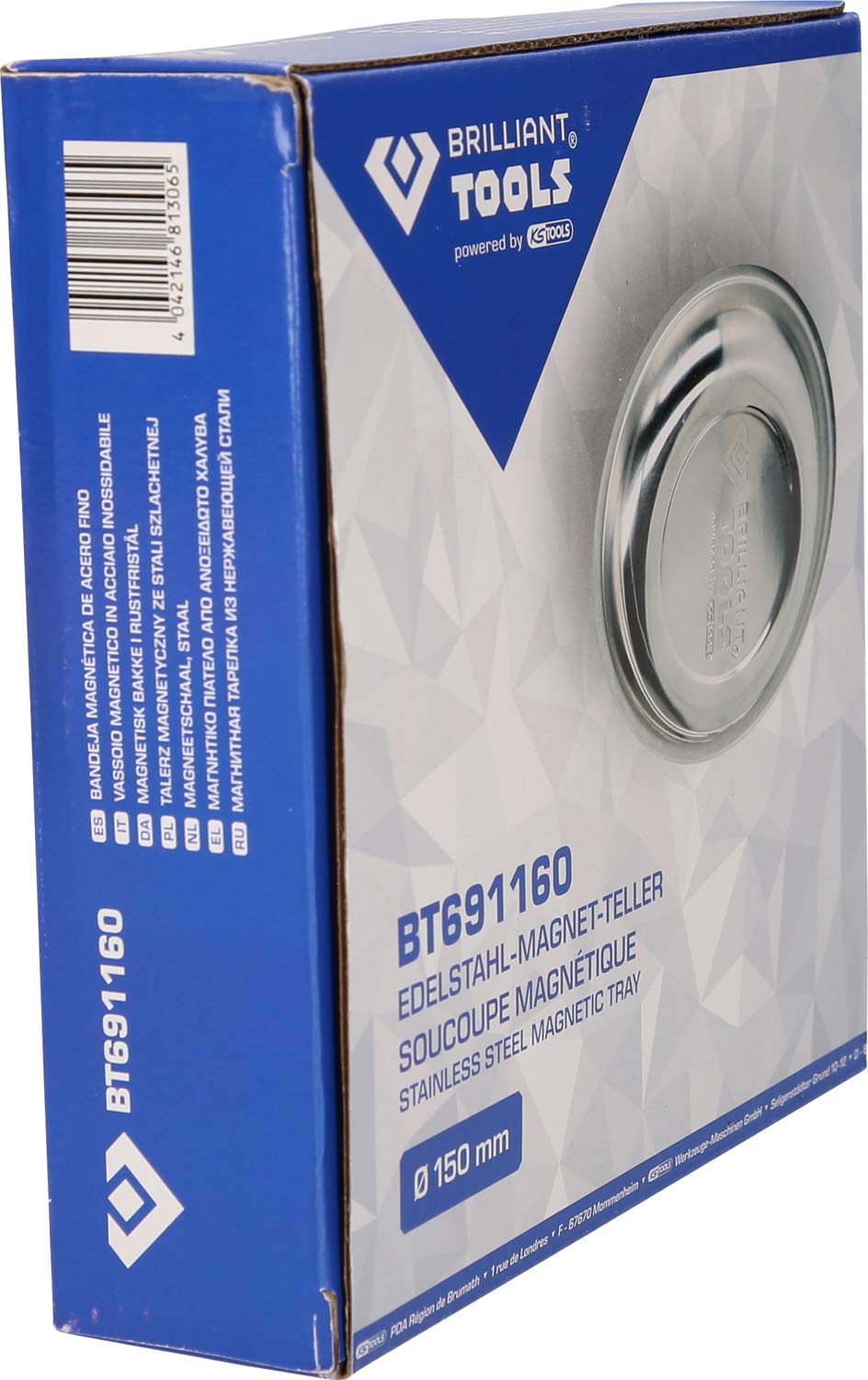 BT691160 Stainless Steel Magnetic Tray 15cm - Ideal for Workshop & DIY