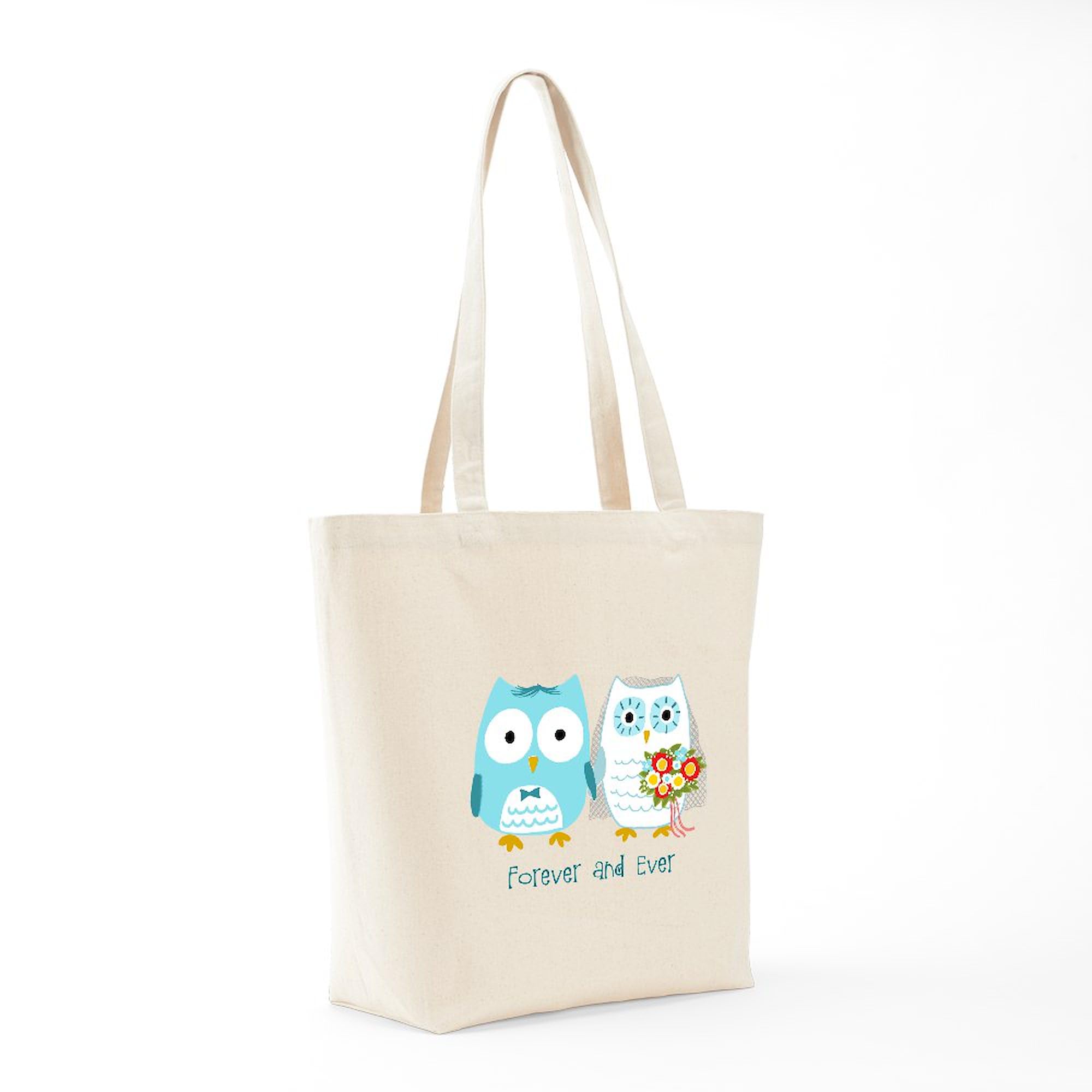 Owls Wedding Tote Bag - Natural Canvas Reusable Shopping Bag for Bridal Party, Eco-Friendly Grocery Tote - Perfect for Bridal Showers, Beach Weddings & Sustainable Shopping
