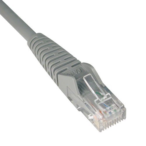 Tripp Lite N201-001-GY 1ft Gray Cat6 Gigabit Ethernet Cable - Snagless Molded RJ45 Patch Cord for Home Office, Gaming, Networking & High-Speed Internet Connections