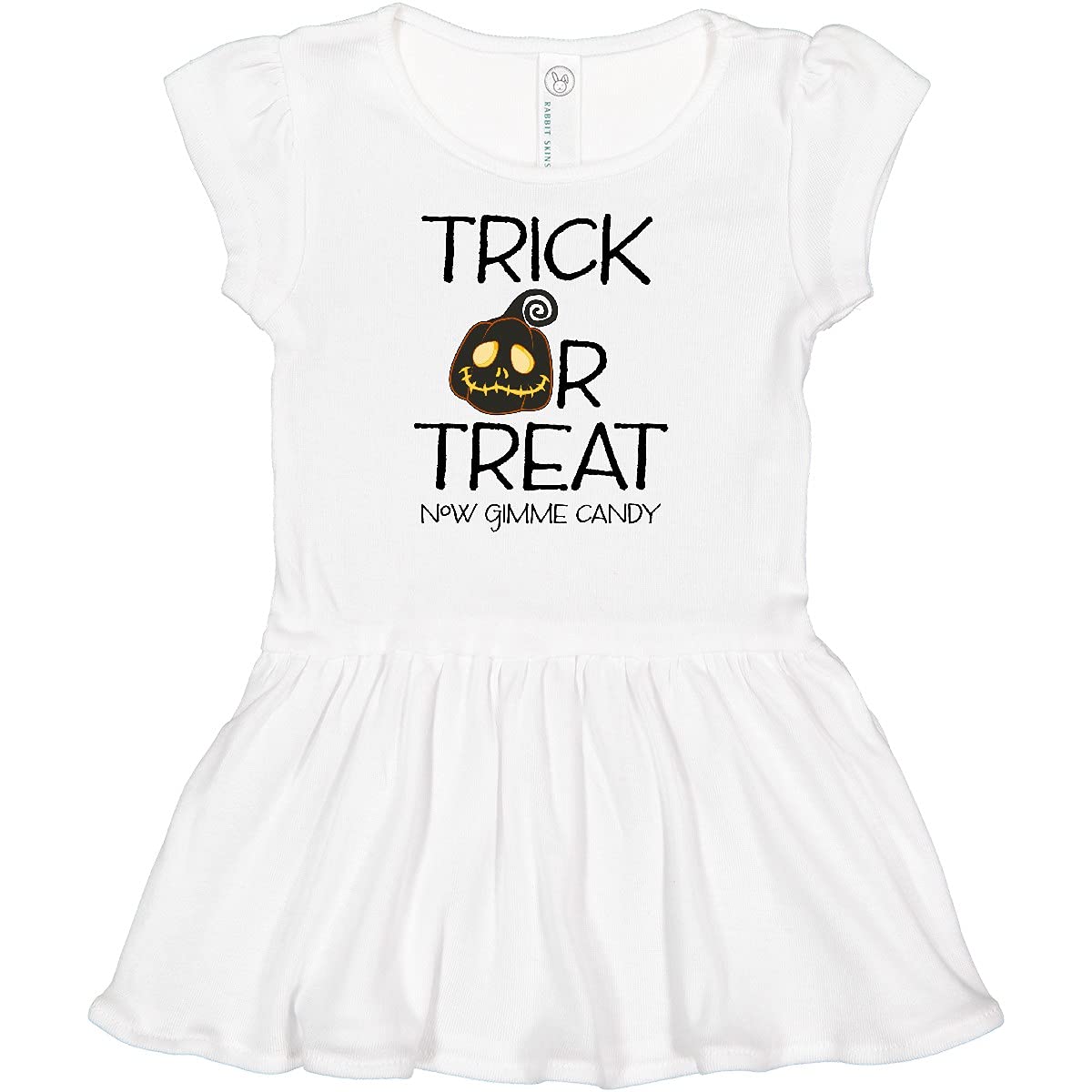 Inktastic Trick or Treat Now Gimme Candy Halloween Pumpkin Infant Dress - Cute Baby Costume for Halloween Parties & Photo Shoots