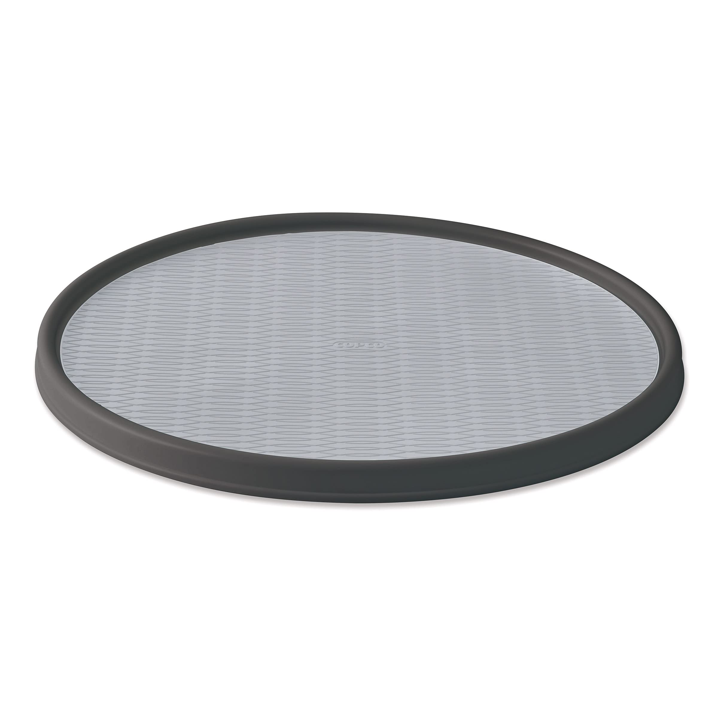 Copco 18-Inch Non-Skid Pantry Cabinet Lazy Susan Turntable Organizer - Charcoal/Light Gray for Spice Rack, Kitchen Storage & Cabinet Organization