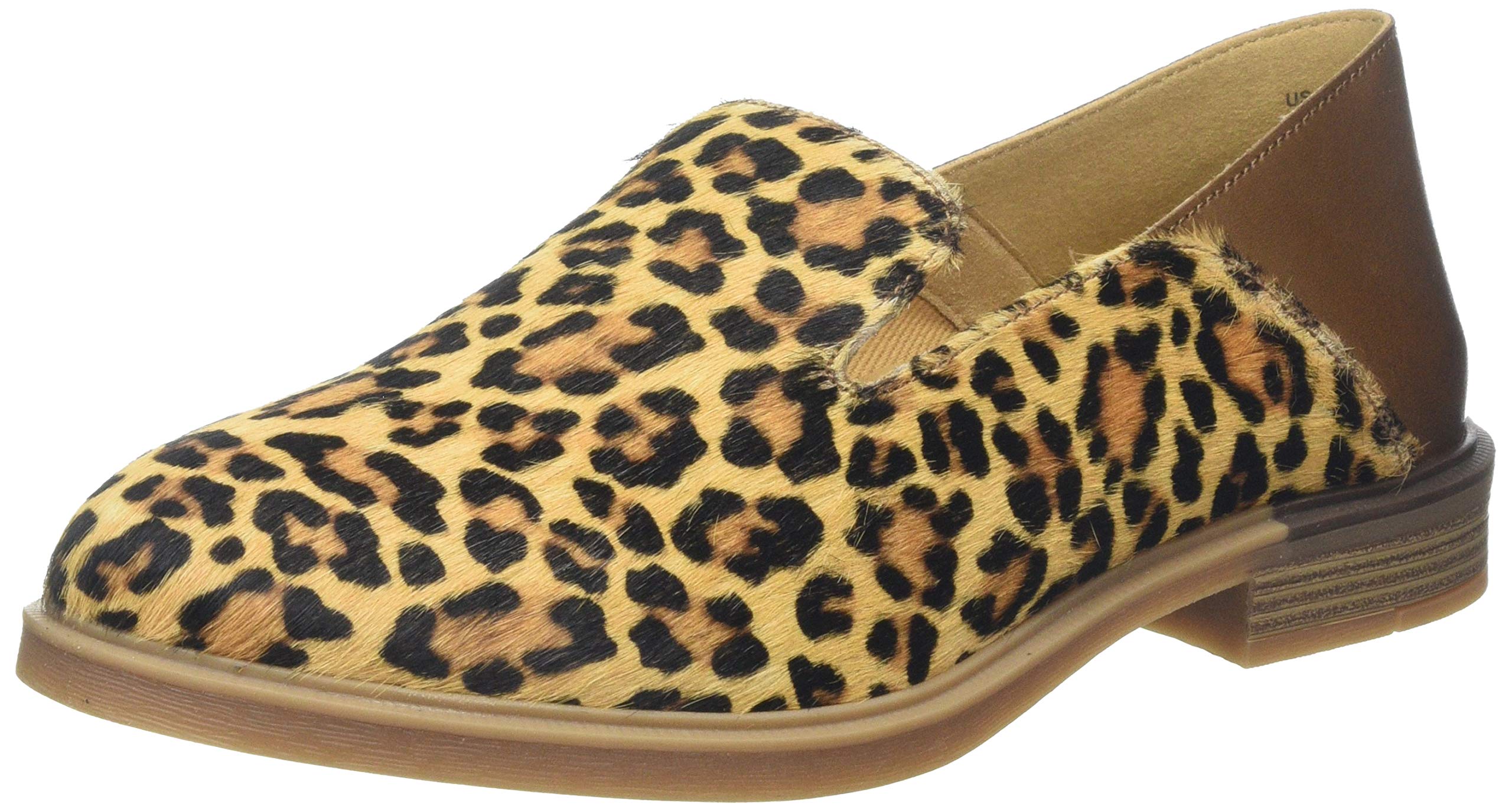 Hush Puppies Women's Bailey Slip-On Moccasin Shoes - Soft Leopard Calf Hair Loafers for Women, Comfortable Casual Slip-Ons for Work, Office & Everyday Wear