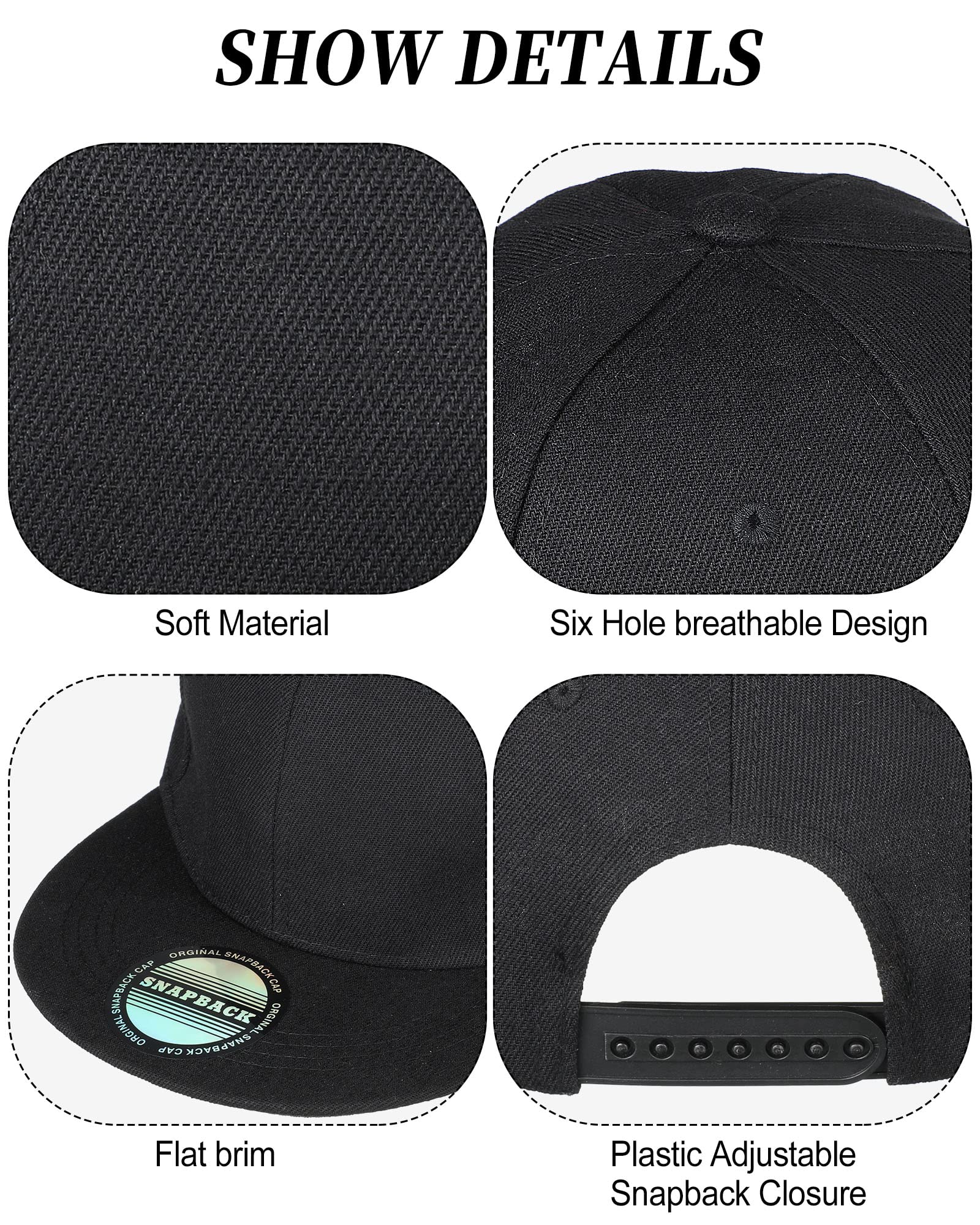 15 Pack Men's Hip Hop Snapback Hats - Adjustable Flat Brim Baseball Caps for Streetwear & Urban Fashion | Perfect for Casual Wear, Music Festivals & Sports Events
