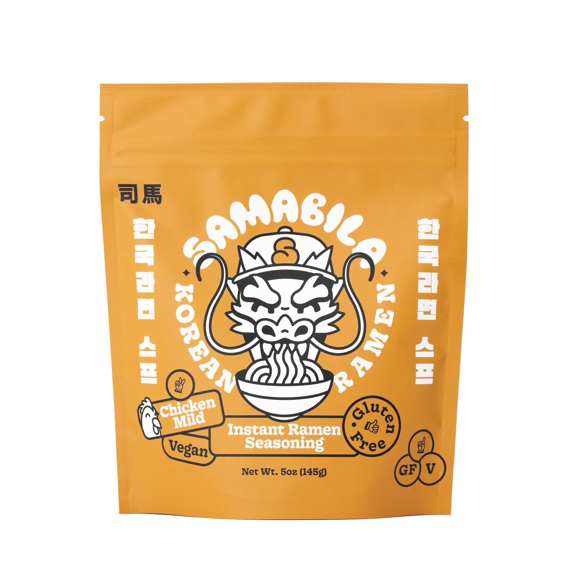 Premium SAMABILA Chicken Instant Ramen Seasoning Powder - Gluten Free, Vegan, Mild Flavor - 5 oz Instant Noodle Soup Mix - Perfect for Quick Meals, Camping & College Dorm Cooking