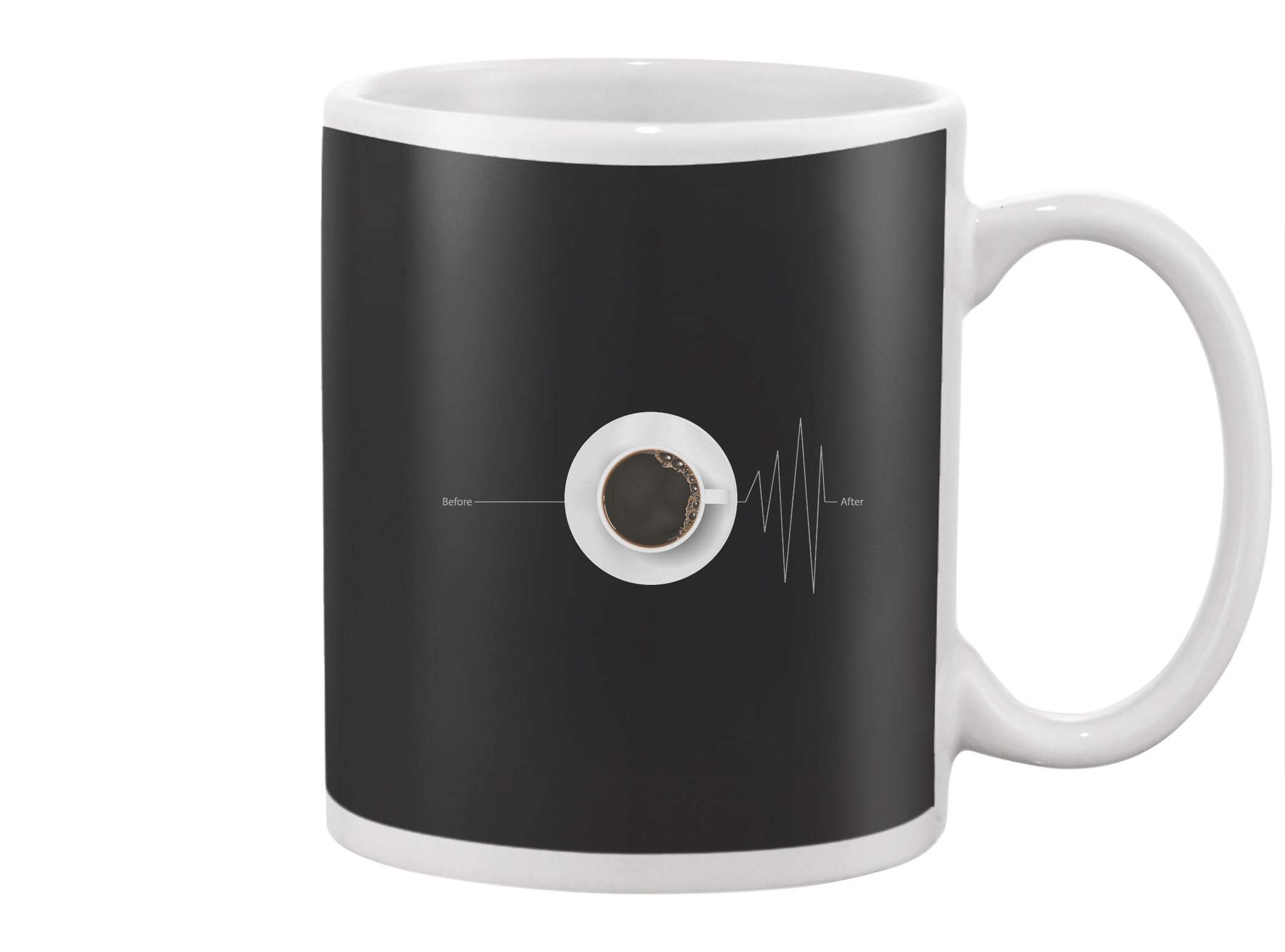 Premium Coffee Flat Line Mug - 15oz Ceramic Travel Mug with Lid - Perfect for Home, Office & Commute - Ideal Gift for Coffee Lovers