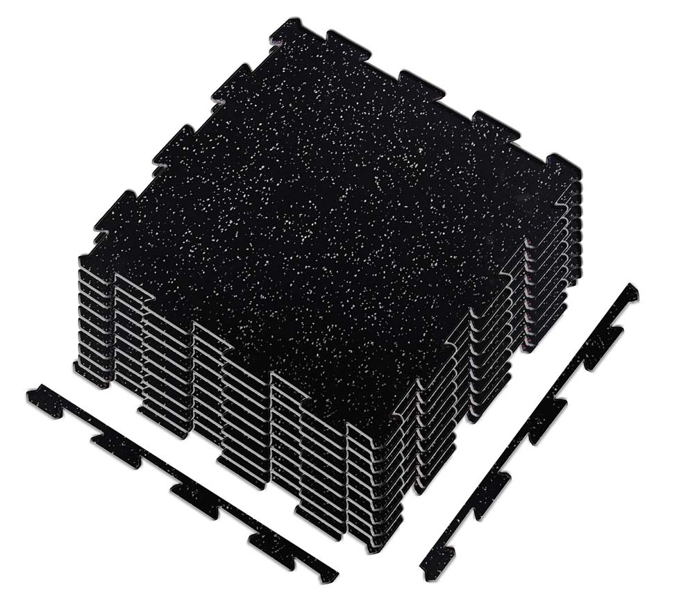 Interlocking Puzzle Exercise Mat - Thick Rubber Gym Flooring Tiles for Home Workouts, Yoga & Play Areas | Non-Slip Protective Floor Mats for Kids & Adults