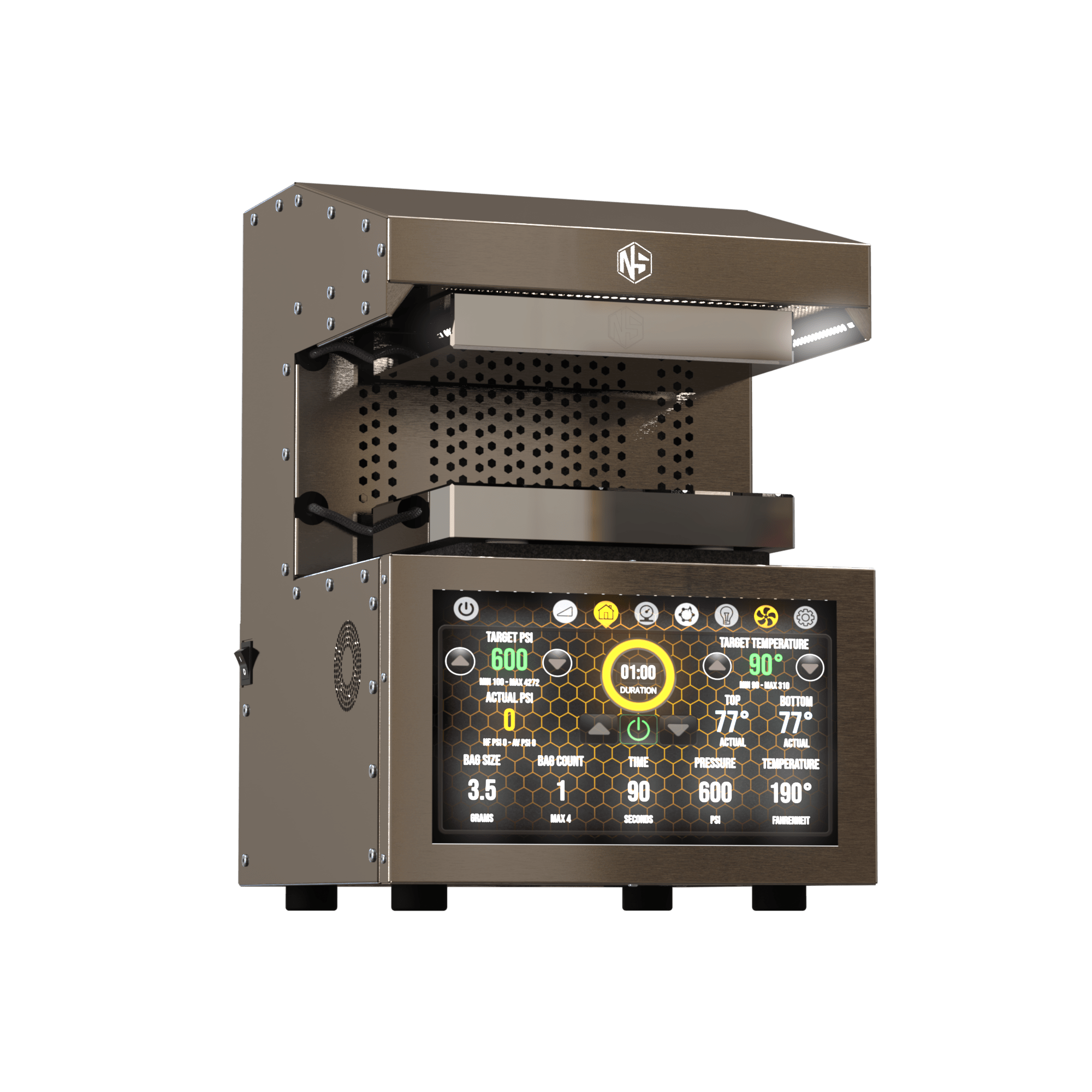 NugSmasher IQ Pro 20 Ton Electric Rosin Press Machine for Home & Commercial Use - Perfect for Extracting Rosin from Cannabis, Hemp, and CBD Flowers