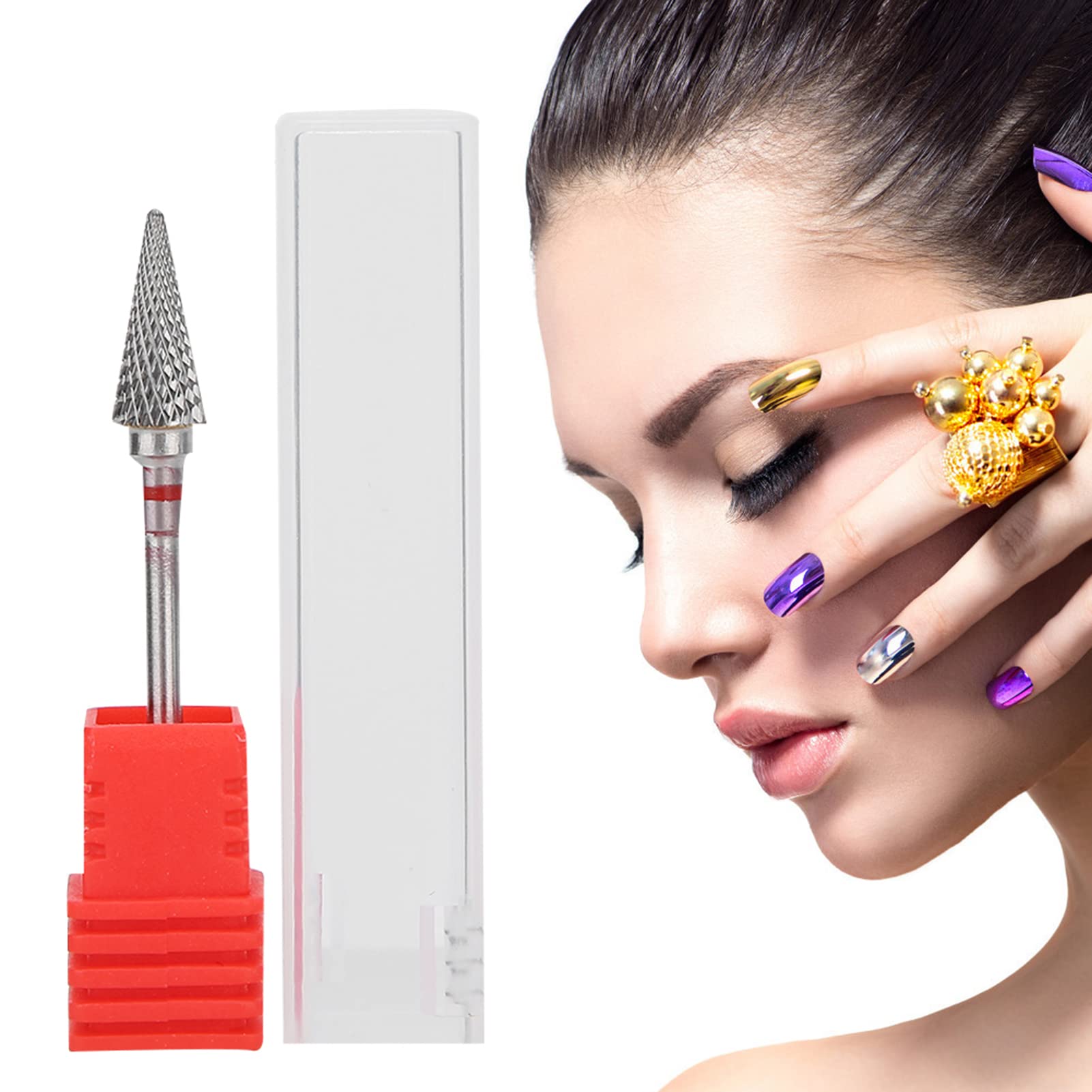 Tungsten Steel Manicure Drill Bits for Nail Art - Pedicure & Manicure Grinding Heads (Red) - Perfect for Salon & Home Use