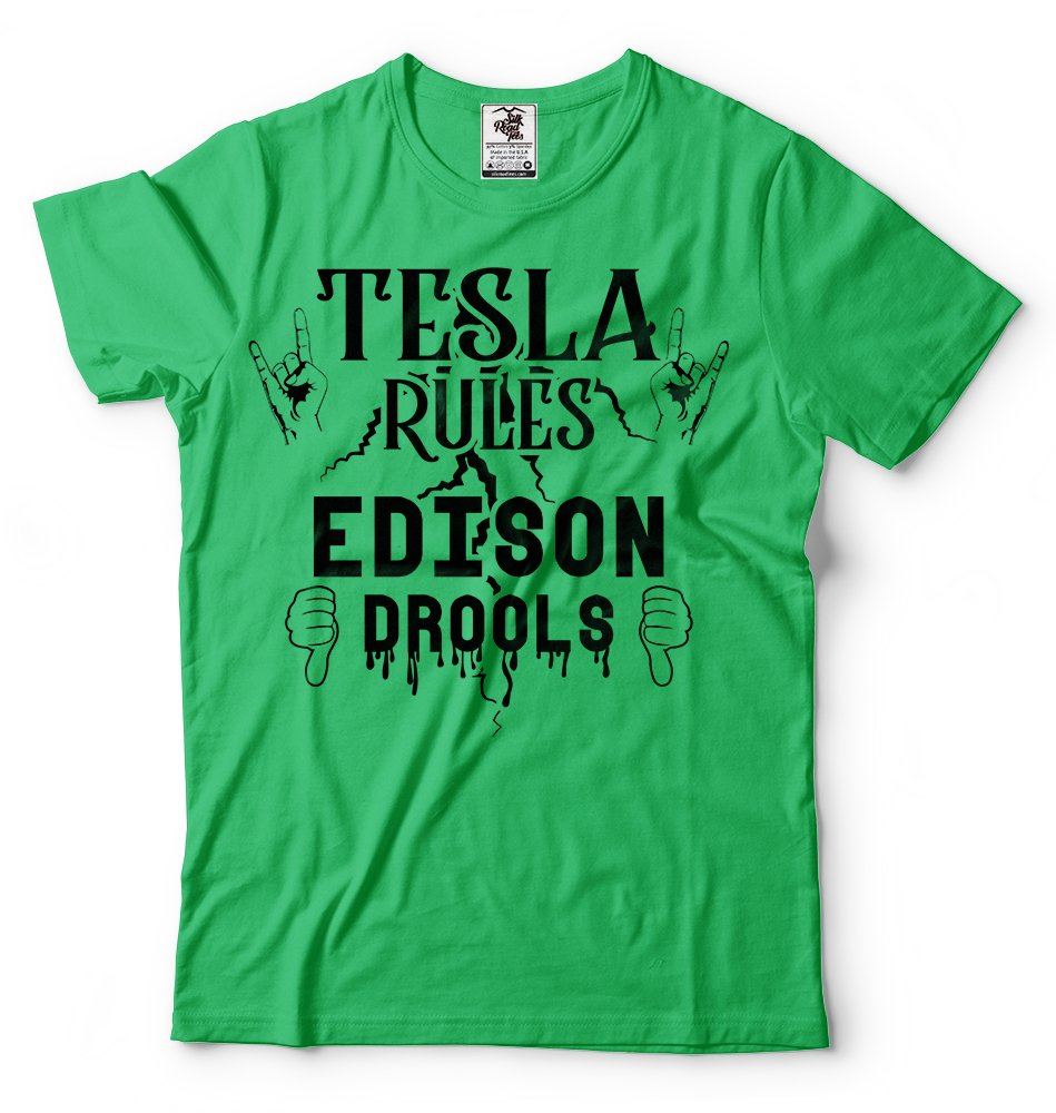 Nikola Tesla T-Shirt - Vintage Inventor Tee with Edison Quote | Science Lover Gift, STEM Classroom Apparel