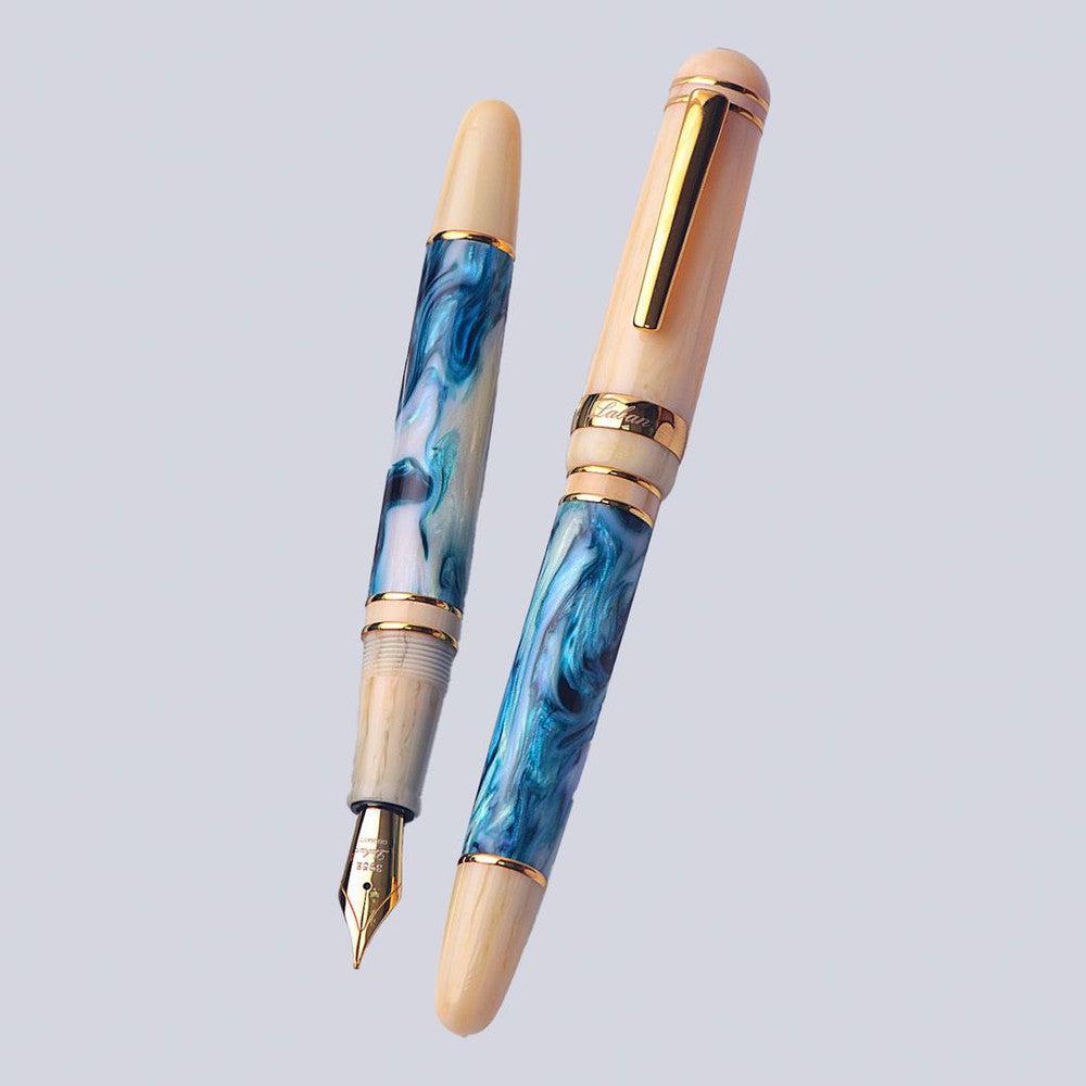Premium Laban Fountain Pen - Jonathon Brooks × Teal Abalone Glacier 325 Limited Edition (2024) - Luxury Writing Instrument for Collectors & Gift Giving