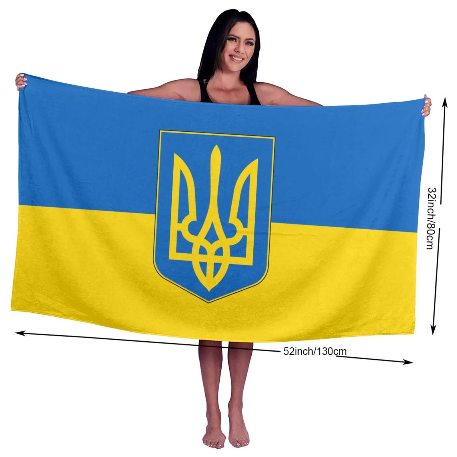 Ukrainian Flag Beach Towel - Soft Microfiber Quick-Dry Bath Towel for Adults & Kids | Patriotic Pool, Beach, Travel, Camping Accessory | Unisex Large Towel Blanket