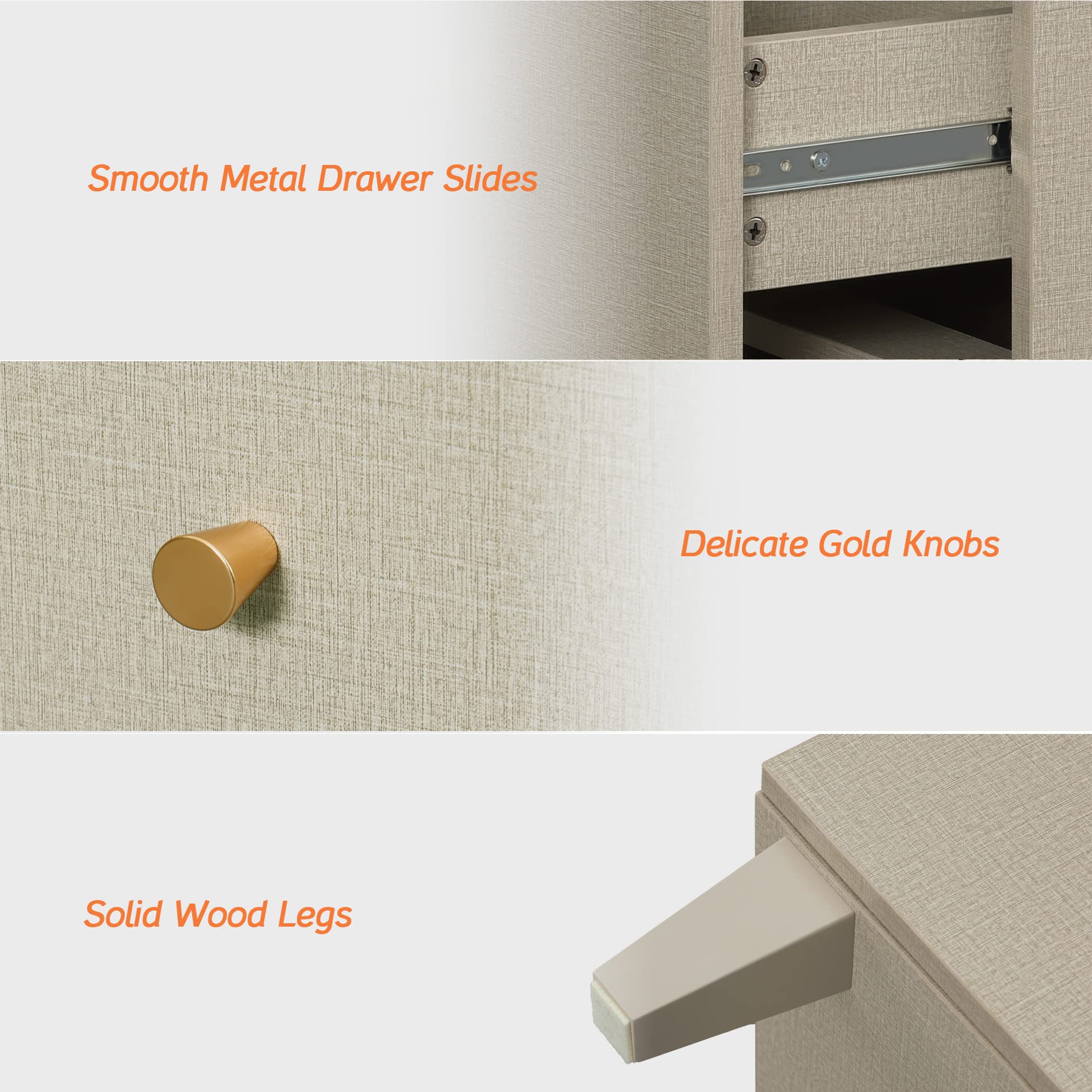 WAMPAT 6-Drawer Dresser for Bedroom - Solid Wood Kids Dresser with Wide Storage Chest, Beige Modern Closet Organizer Furniture for Living Room, Hallway & Nursery - Perfect for Home Organization and Child's Room Storage