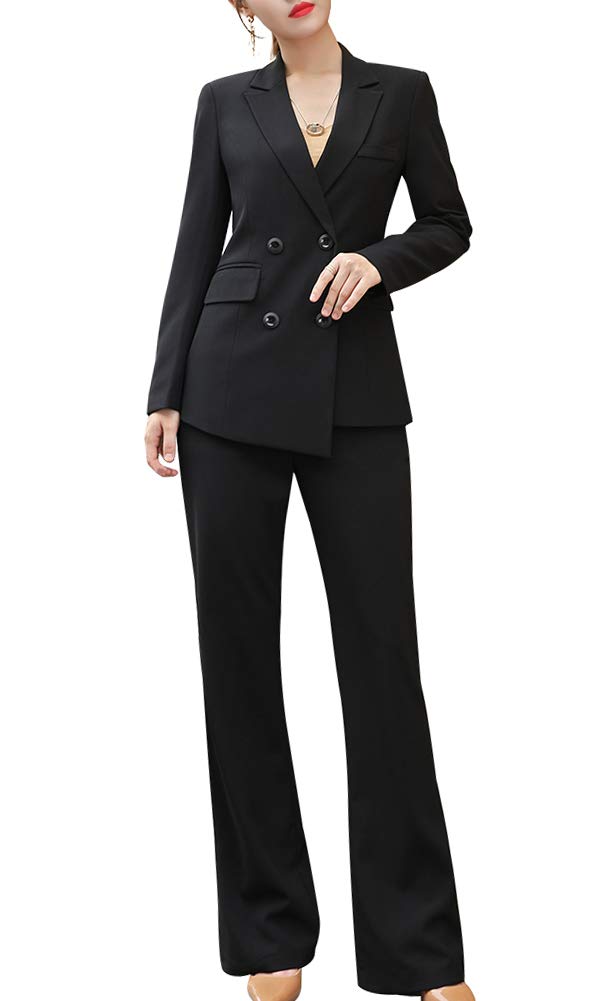 Professional Women's Blazer Suit Set - Solid Color Two-Piece Work Pant Suit for Business Office & Formal Occasions | Perfect for Corporate Meetings, Job Interviews & Office Wear