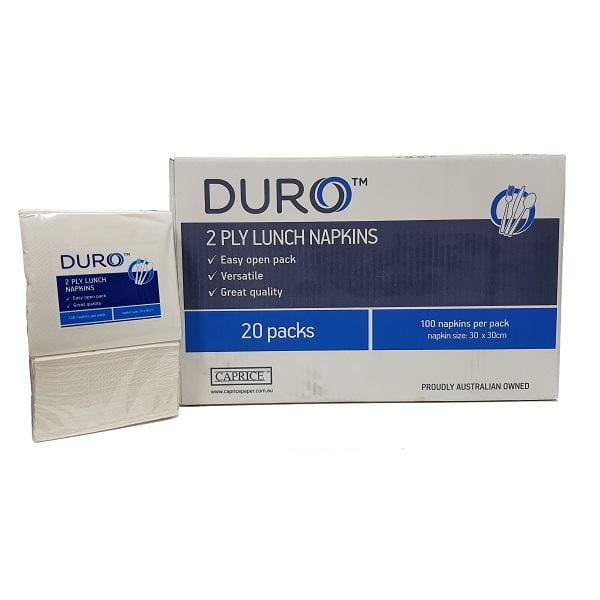 Premium Caprice Duro Lunch Napkins 2-Ply, 300mm x 300mm (12